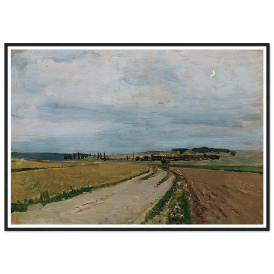 Stimmungsstudie Abend, Michelhausen (Plankenberg) (1888) Art Print | Carl Moll - Framed Poster - 30x40 cm / 12x16″ - Black frame