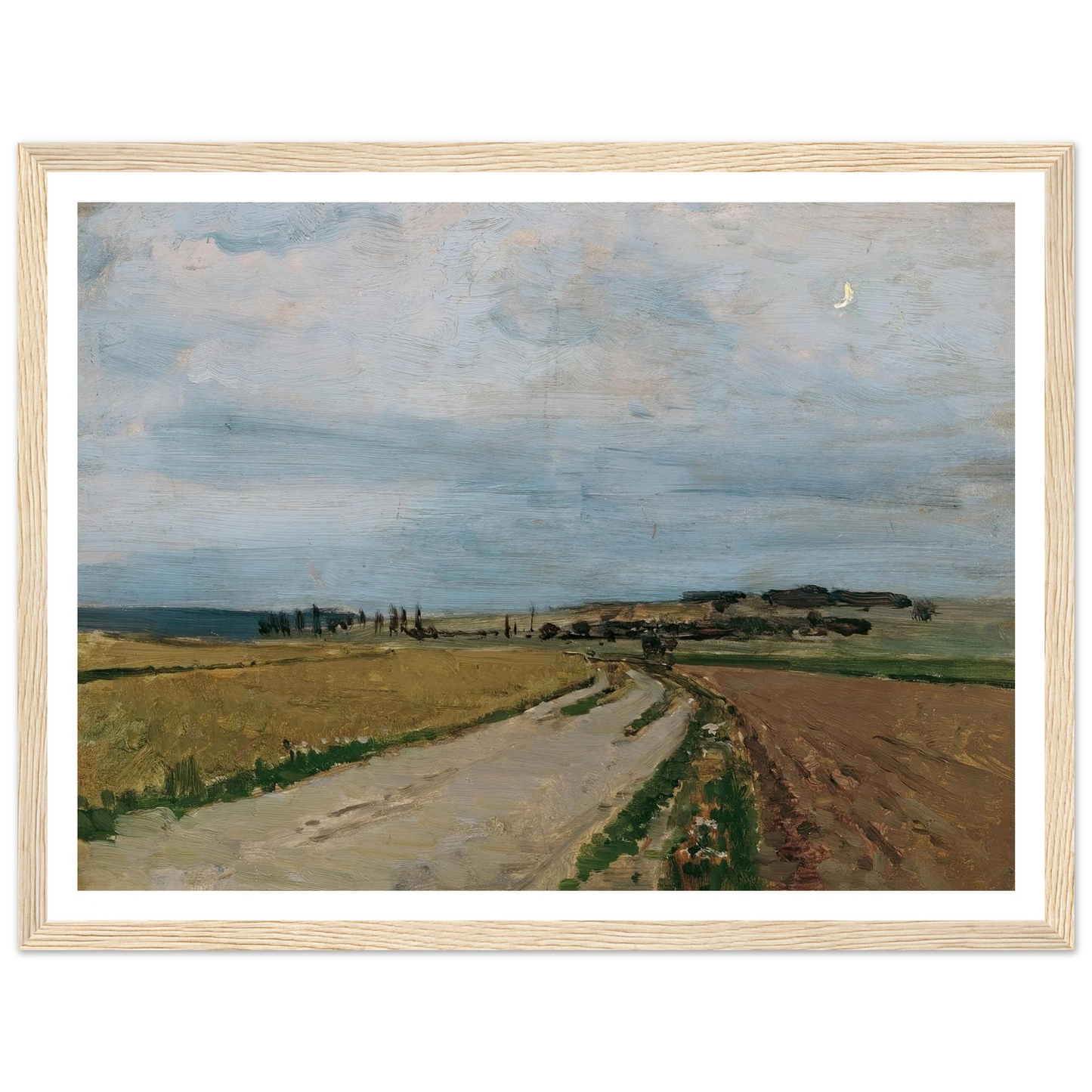 Stimmungsstudie Abend, Michelhausen (Plankenberg) (1888) Art Print | Carl Moll - Framed Poster - 30x40 cm / 12x16″ - Black frame