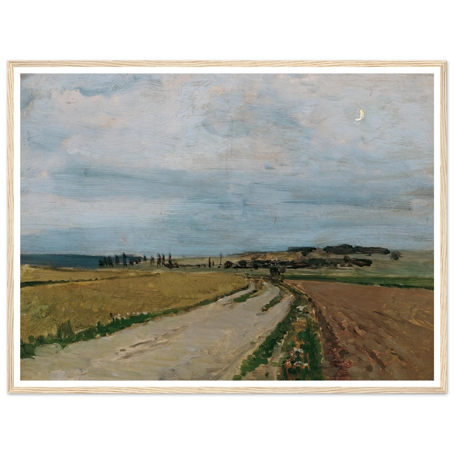 Stimmungsstudie Abend, Michelhausen (Plankenberg) (1888) Art Print | Carl Moll - Framed Poster - 30x40 cm / 12x16″ - Black frame