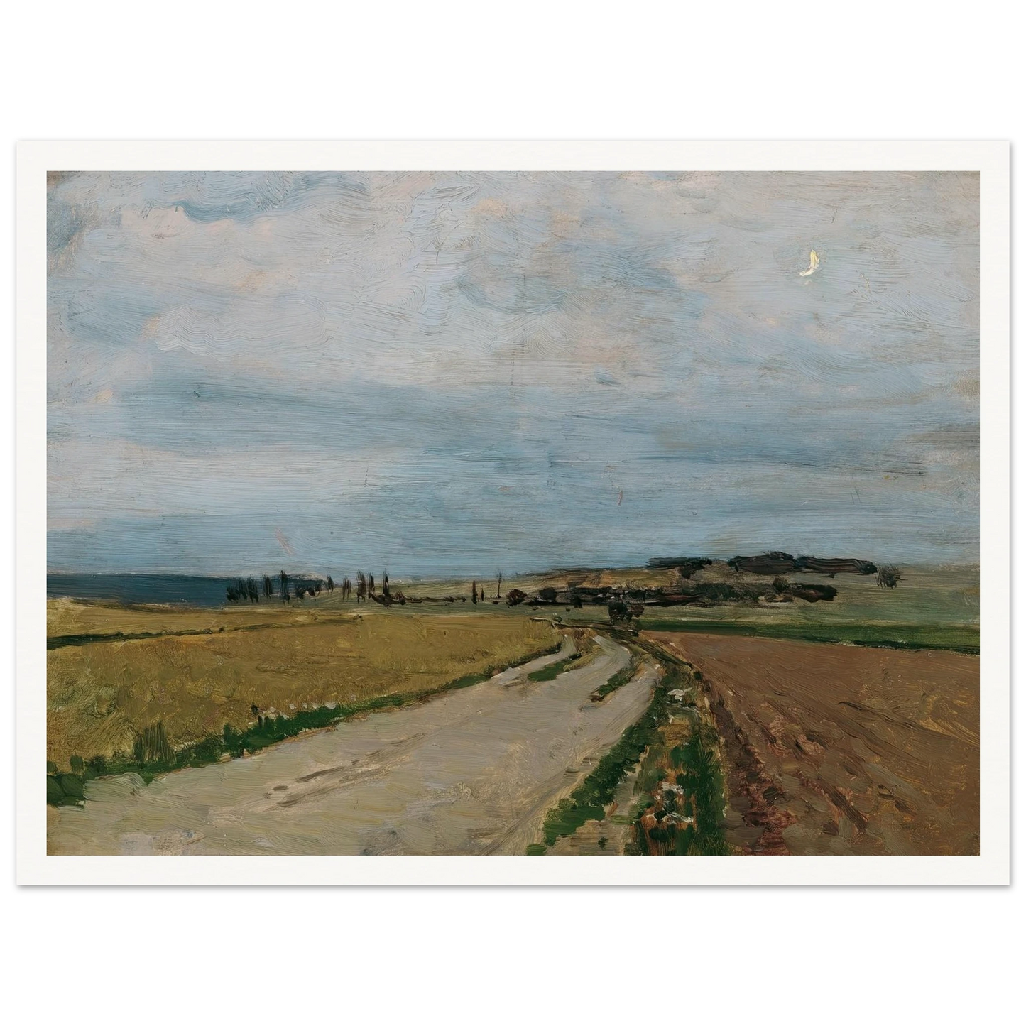 Stimmungsstudie Abend, Michelhausen (Plankenberg) (1888) Art Print | Carl Moll - Framed Poster - 30x40 cm / 12x16″ - Black frame