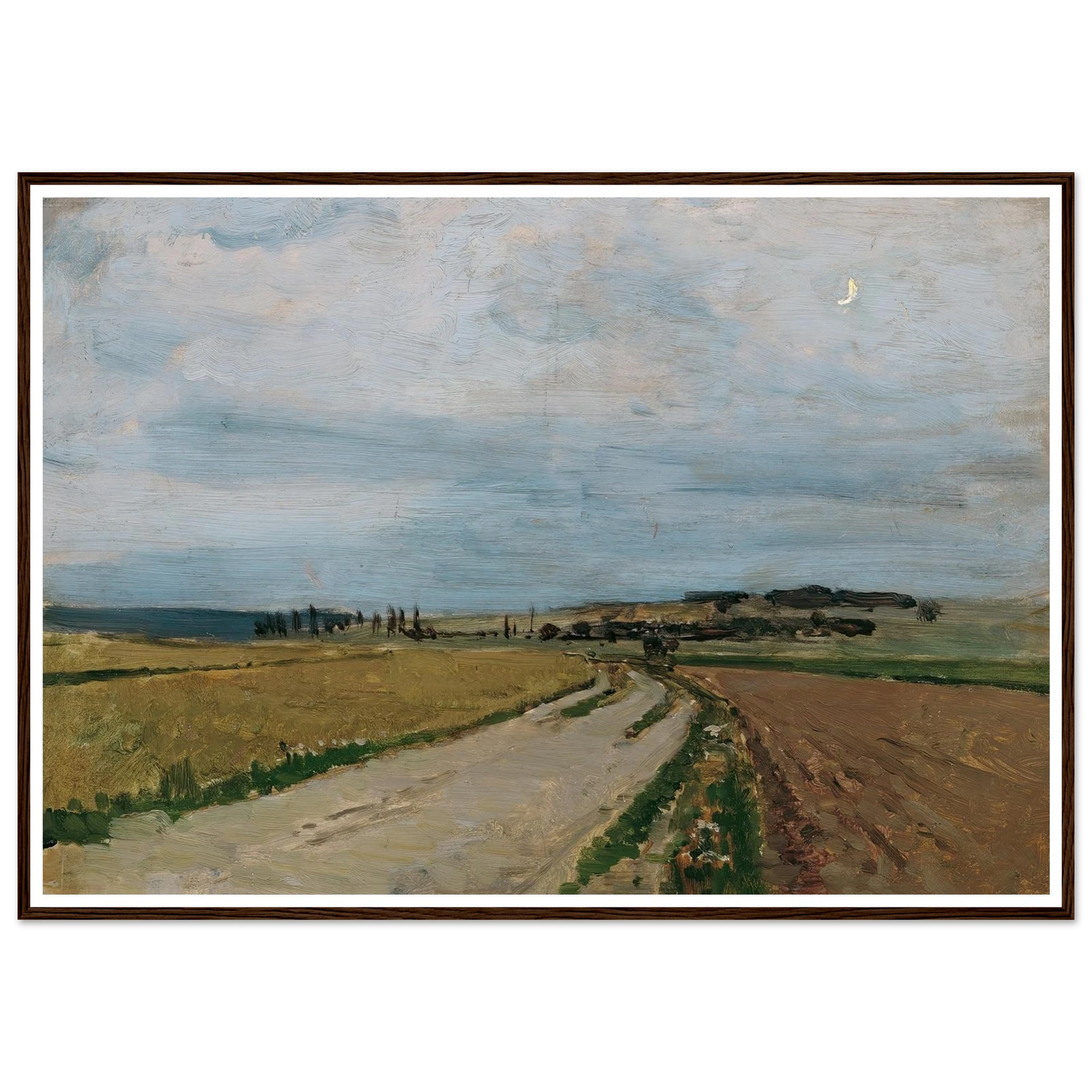 Stimmungsstudie Abend, Michelhausen (Plankenberg) (1888) Art Print | Carl Moll - Framed Poster - 30x40 cm / 12x16″ - Black frame