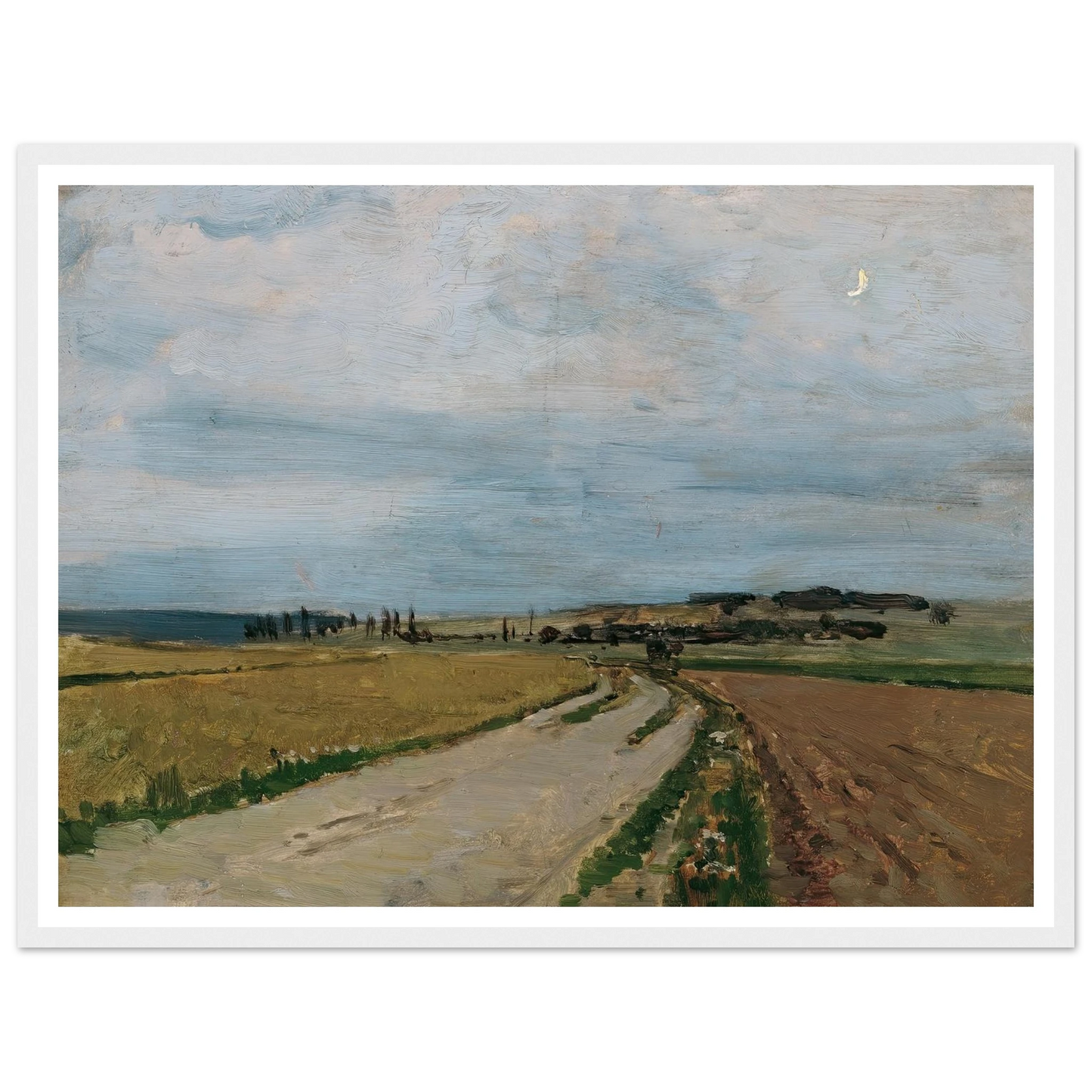 Stimmungsstudie Abend, Michelhausen (Plankenberg) (1888) Art Print | Carl Moll - Framed Poster - 30x40 cm / 12x16″ - Black frame