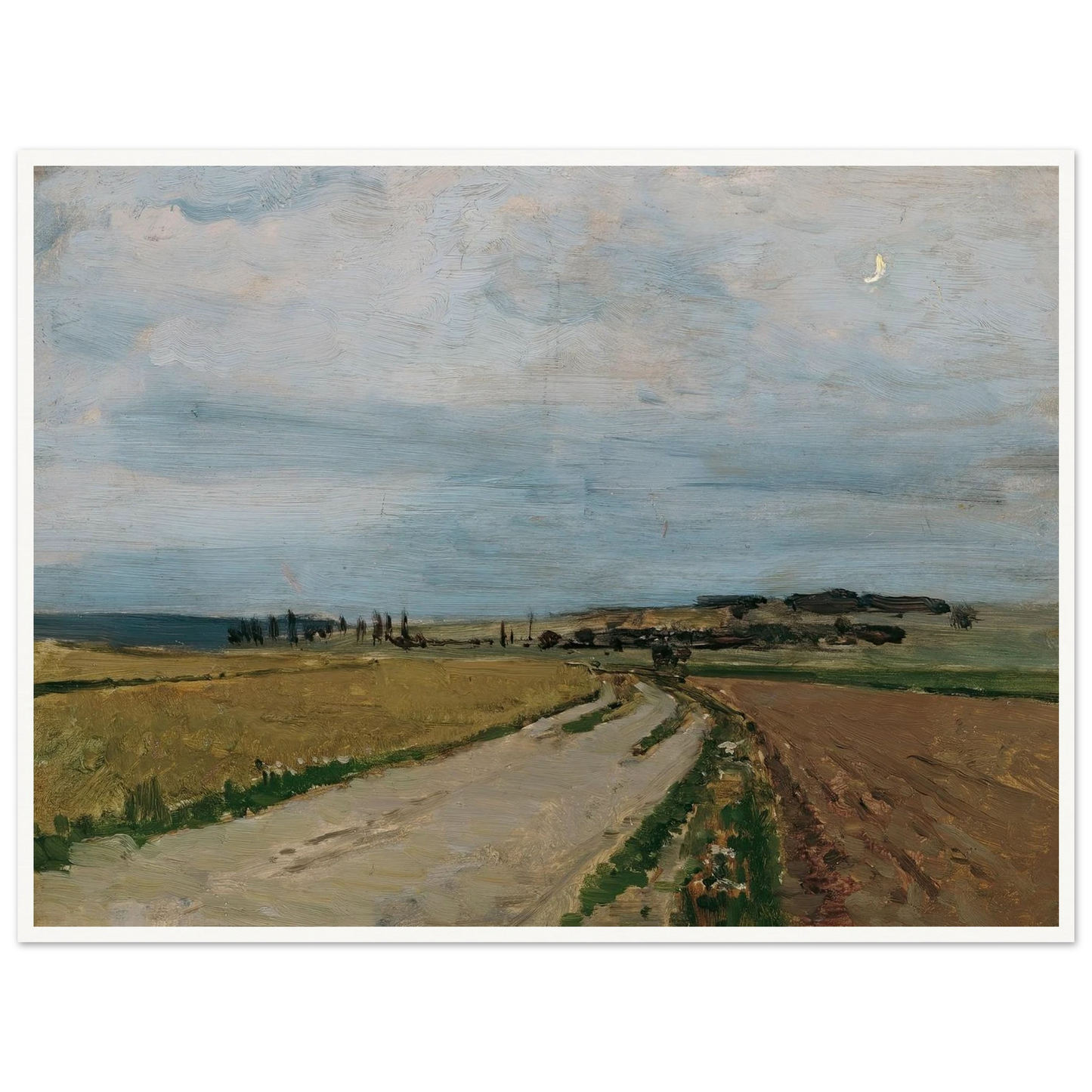 Stimmungsstudie Abend, Michelhausen (Plankenberg) (1888) Art Print | Carl Moll - Framed Poster - 30x40 cm / 12x16″ - Black frame