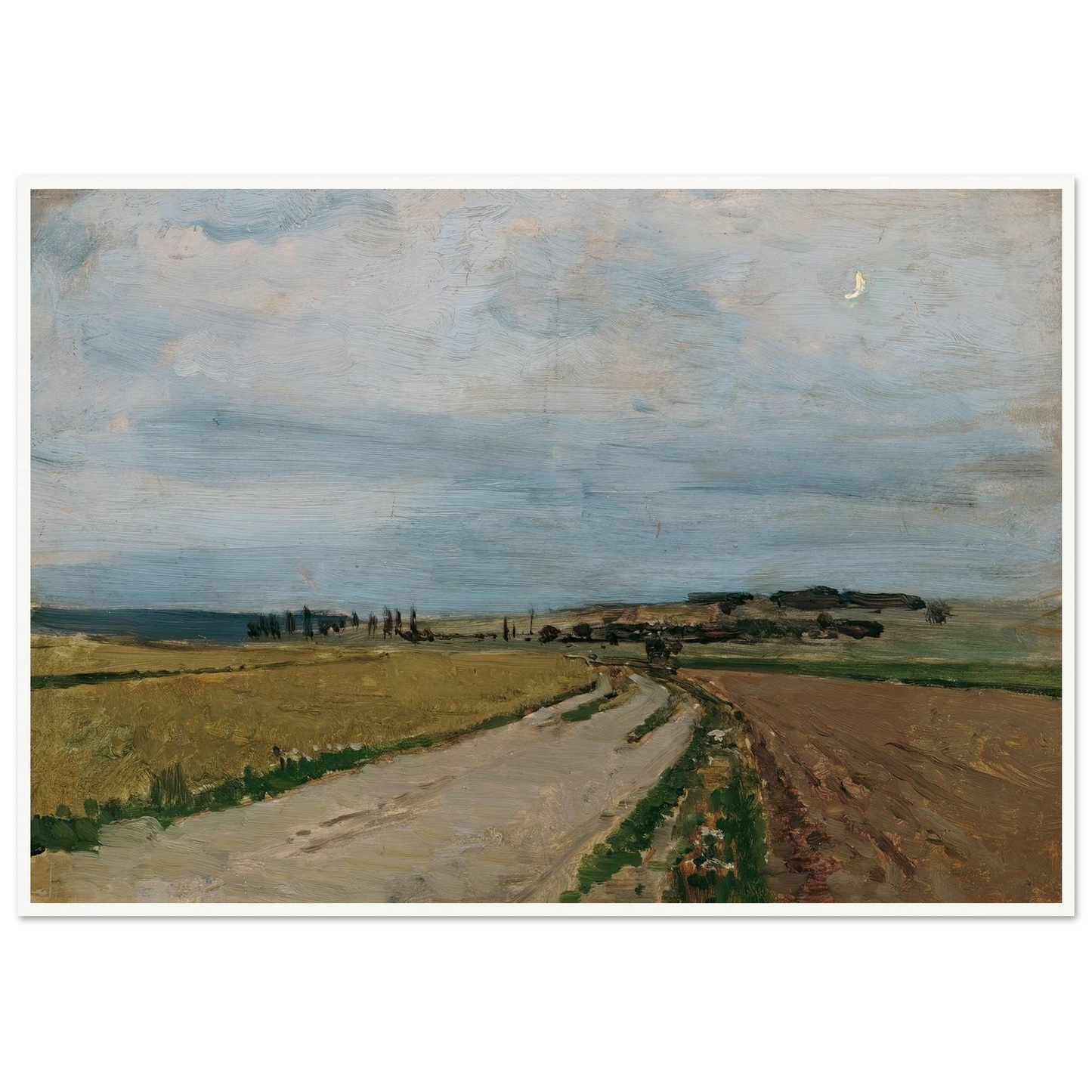 Stimmungsstudie Abend, Michelhausen (Plankenberg) (1888) Art Print | Carl Moll - Framed Poster - 30x40 cm / 12x16″ - Black frame