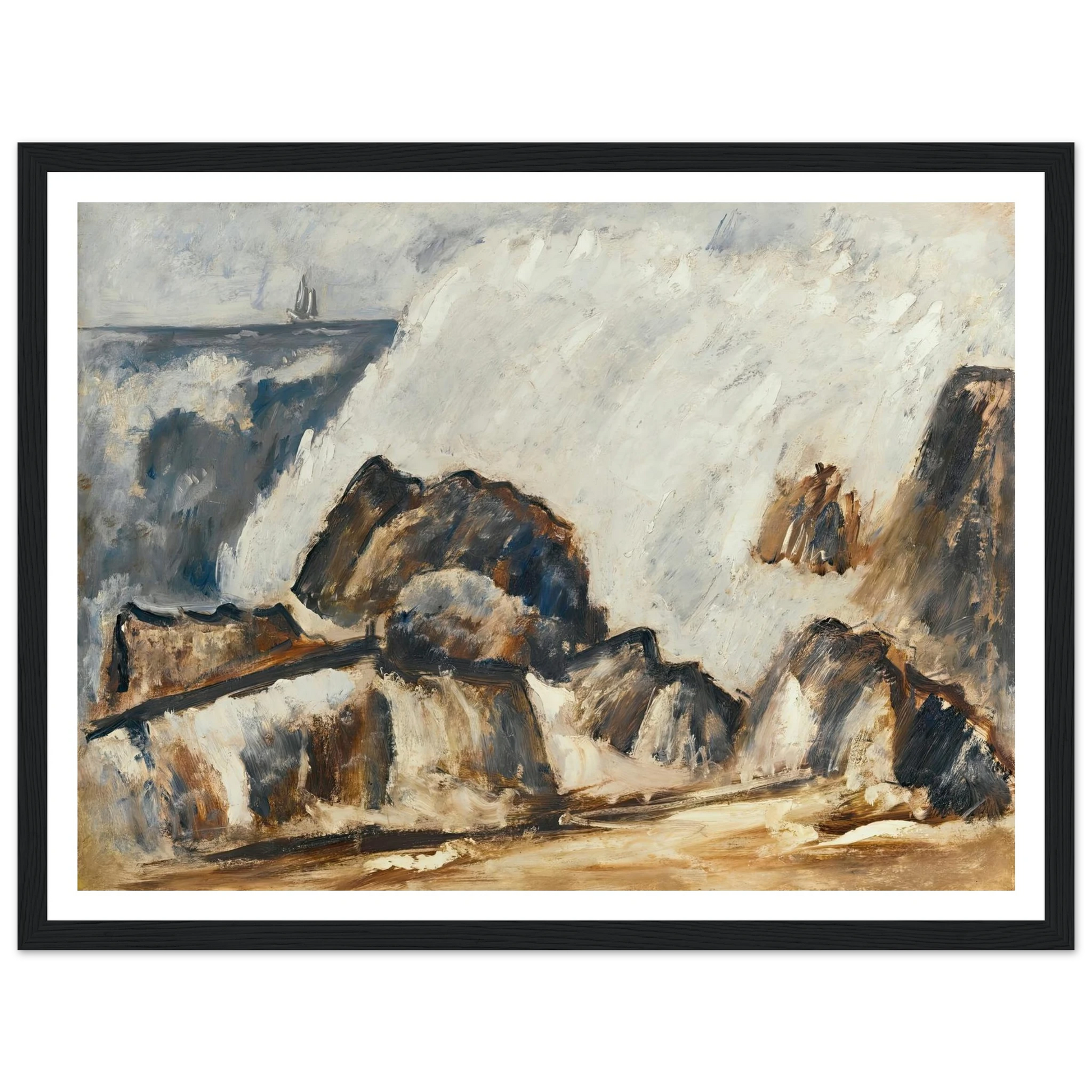 Storm Wave (1939-40) Art Print | Marsden Hartley - Framed Poster - 30x40 cm / 12x16″ - Black frame