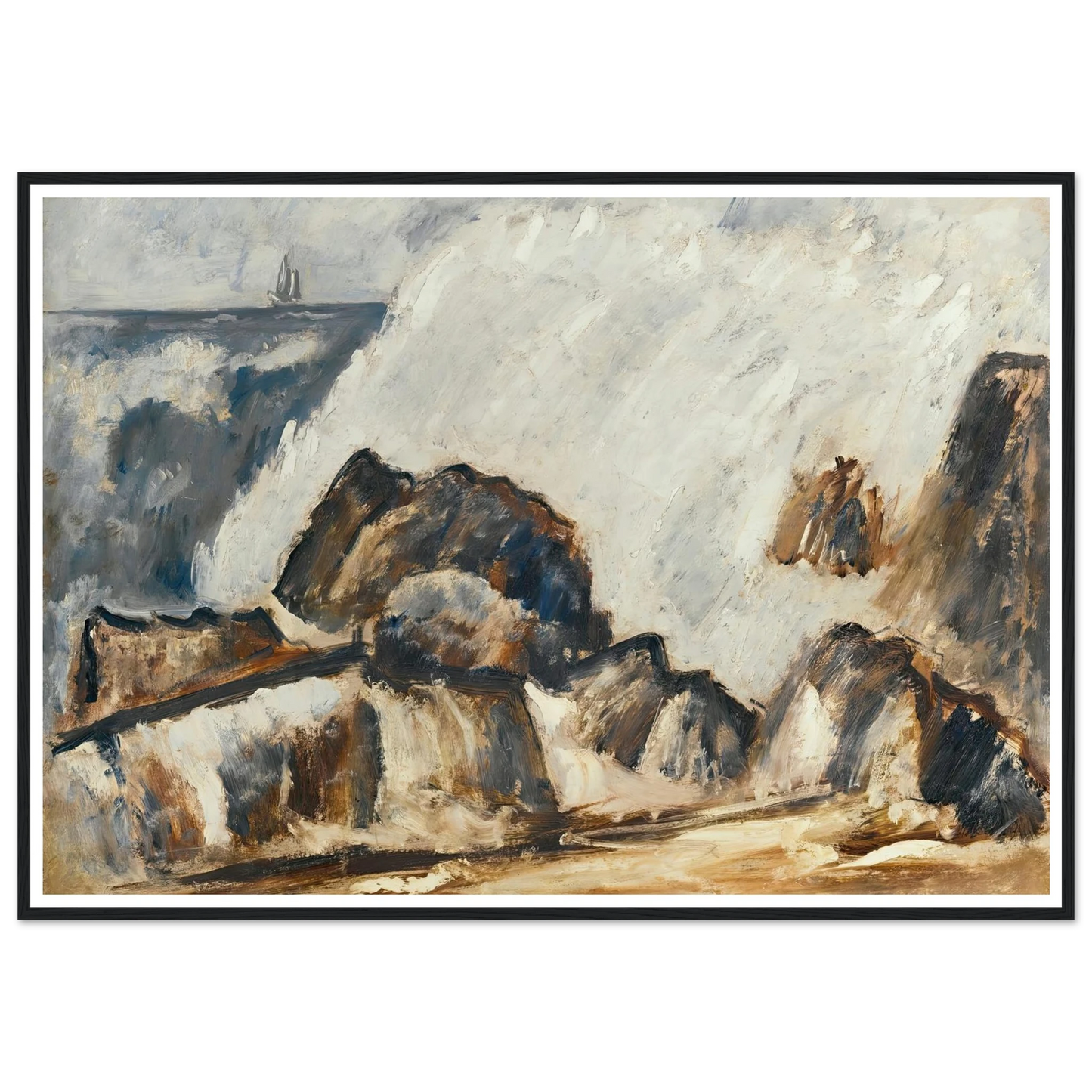 Storm Wave (1939-40) Art Print | Marsden Hartley - Framed Poster - 30x40 cm / 12x16″ - Black frame