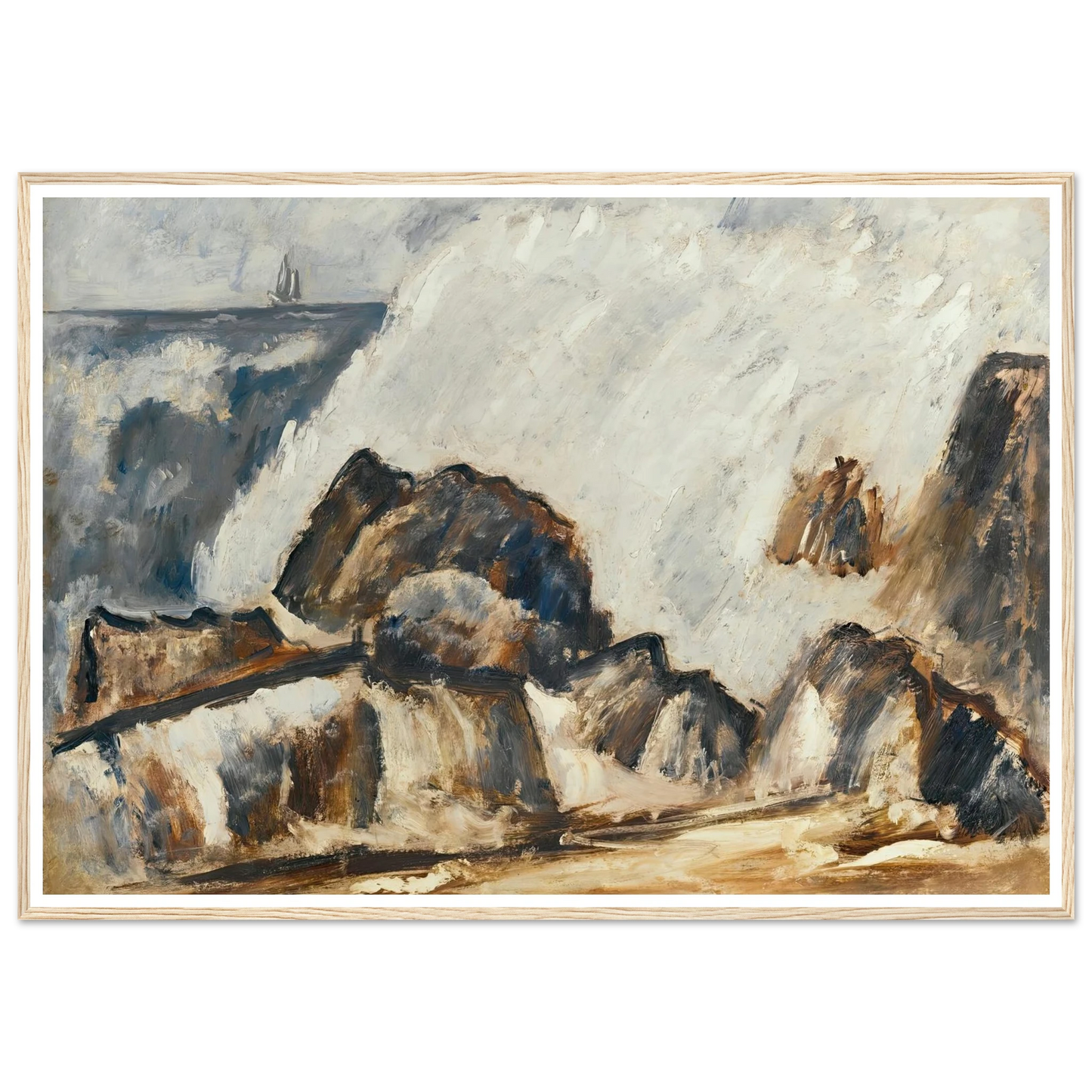 Storm Wave (1939-40) Art Print | Marsden Hartley - Framed Poster - 30x40 cm / 12x16″ - Black frame