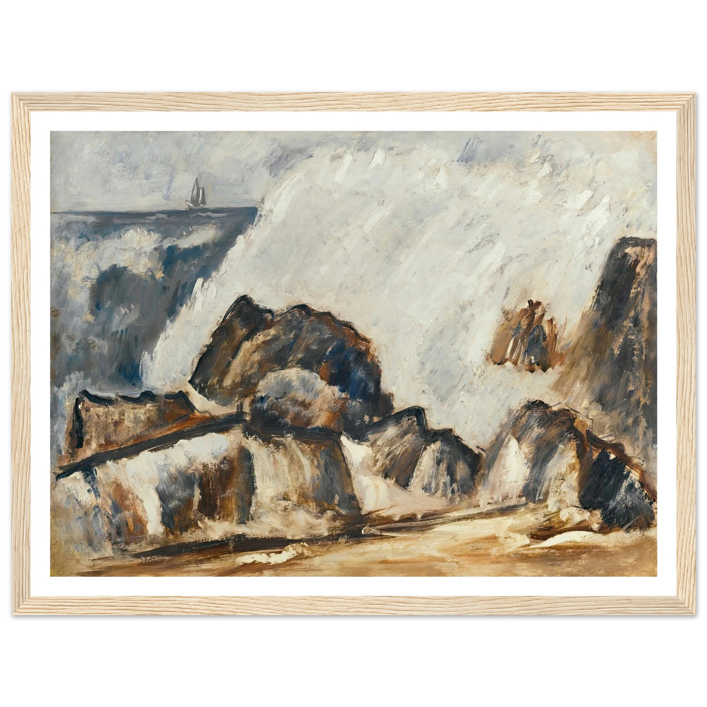 Storm Wave (1939-40) Art Print | Marsden Hartley - Framed Poster - 30x40 cm / 12x16″ - Black frame