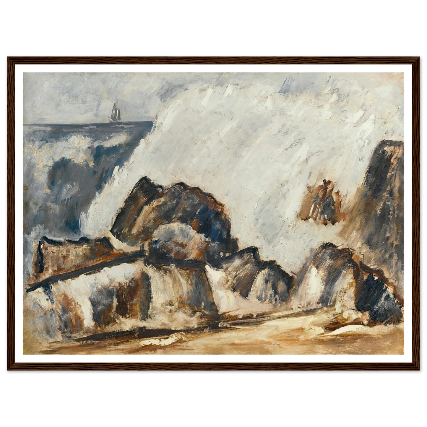 Storm Wave (1939-40) Art Print | Marsden Hartley - Framed Poster - 30x40 cm / 12x16″ - Black frame