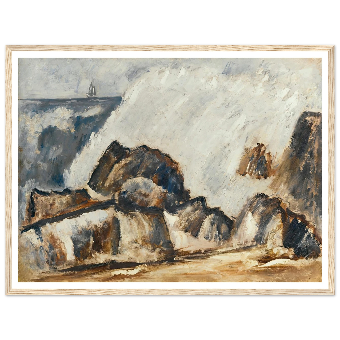 Storm Wave (1939-40) Art Print | Marsden Hartley - Framed Poster - 30x40 cm / 12x16″ - Black frame