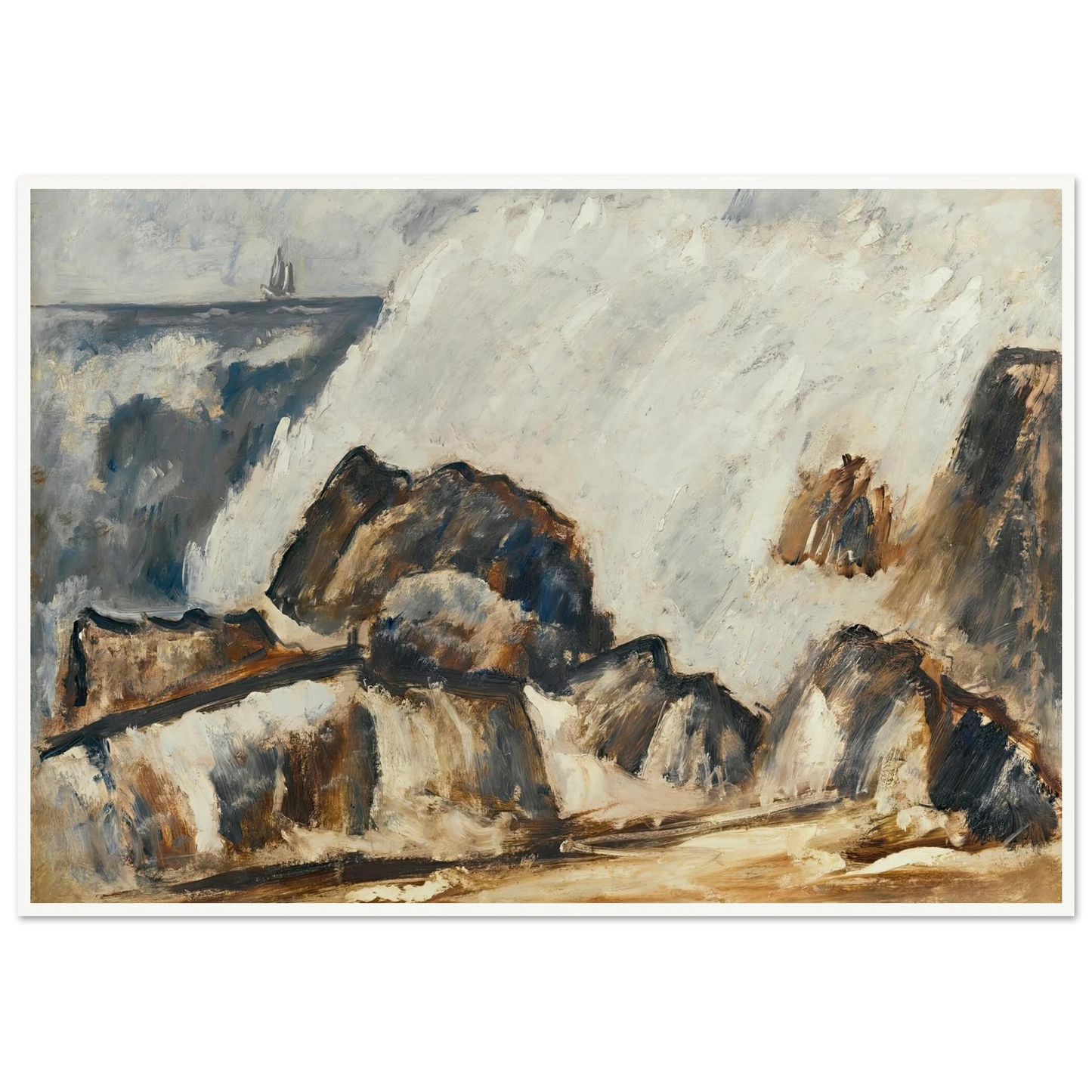 Storm Wave (1939-40) Art Print | Marsden Hartley - Framed Poster - 30x40 cm / 12x16″ - Black frame