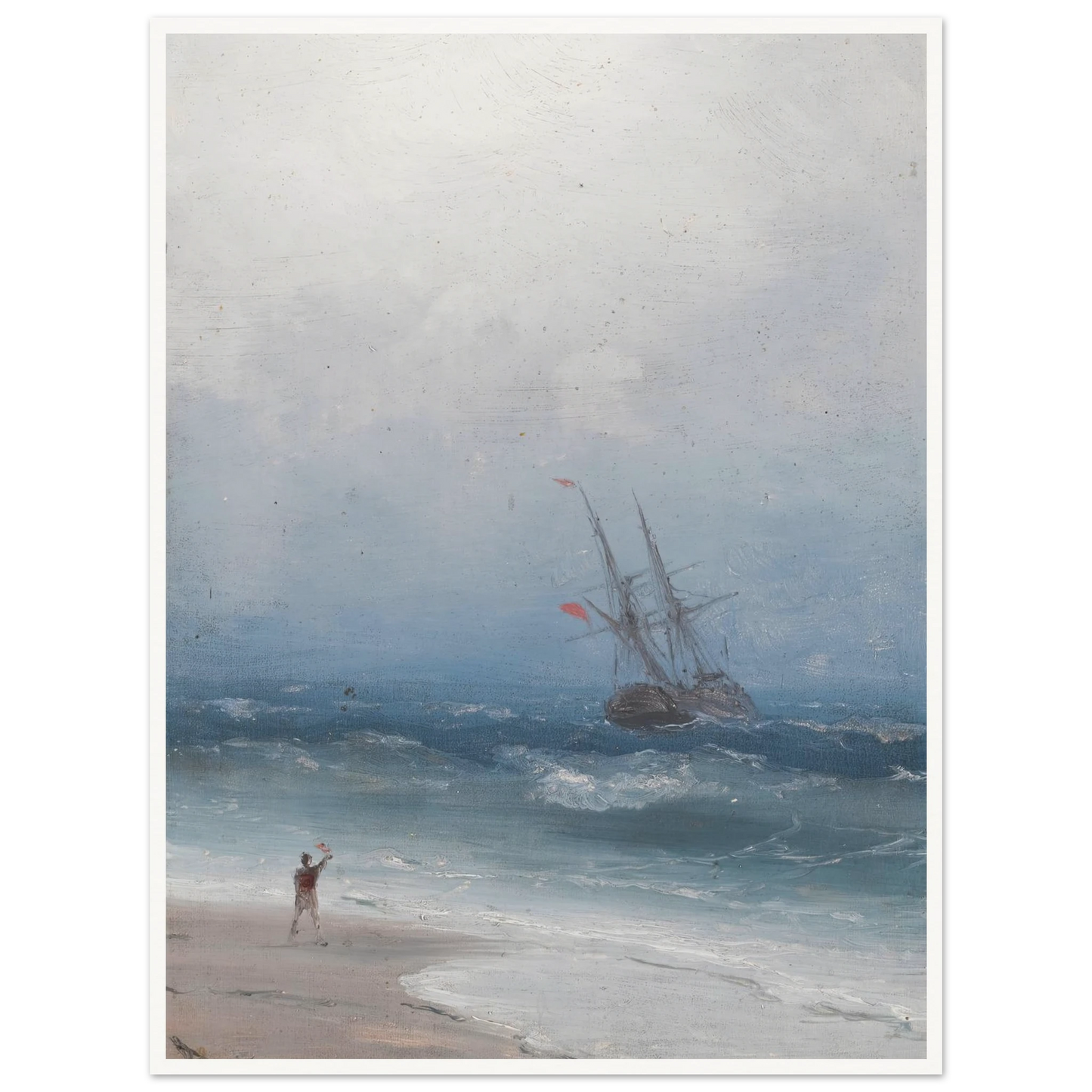 Stormy Coast Art Print | Ivan Konstantinovich Aivazovsky - Framed Poster - 30x40 cm / 12x16″ - Black frame
