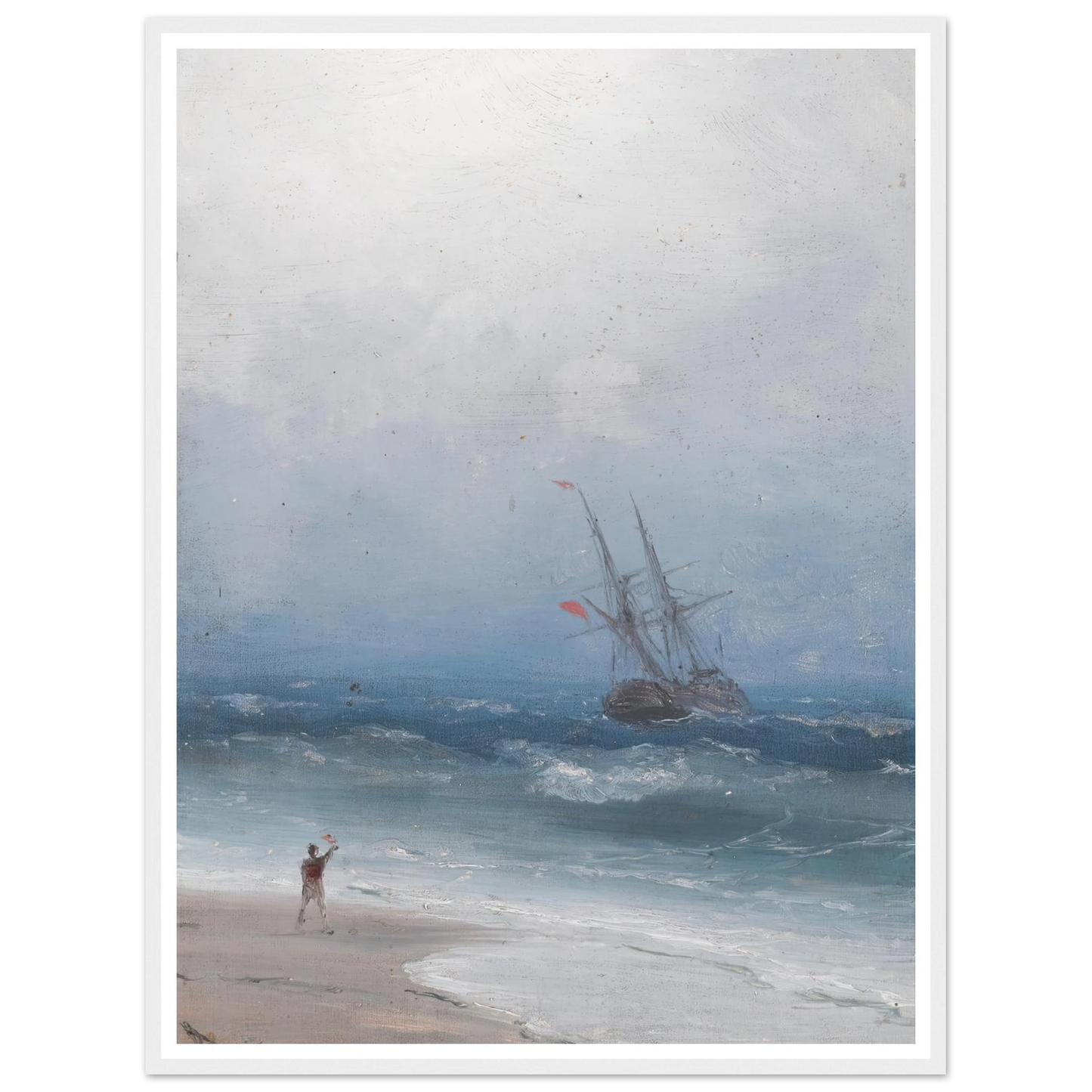 Stormy Coast Art Print | Ivan Konstantinovich Aivazovsky - Framed Poster - 30x40 cm / 12x16″ - Black frame
