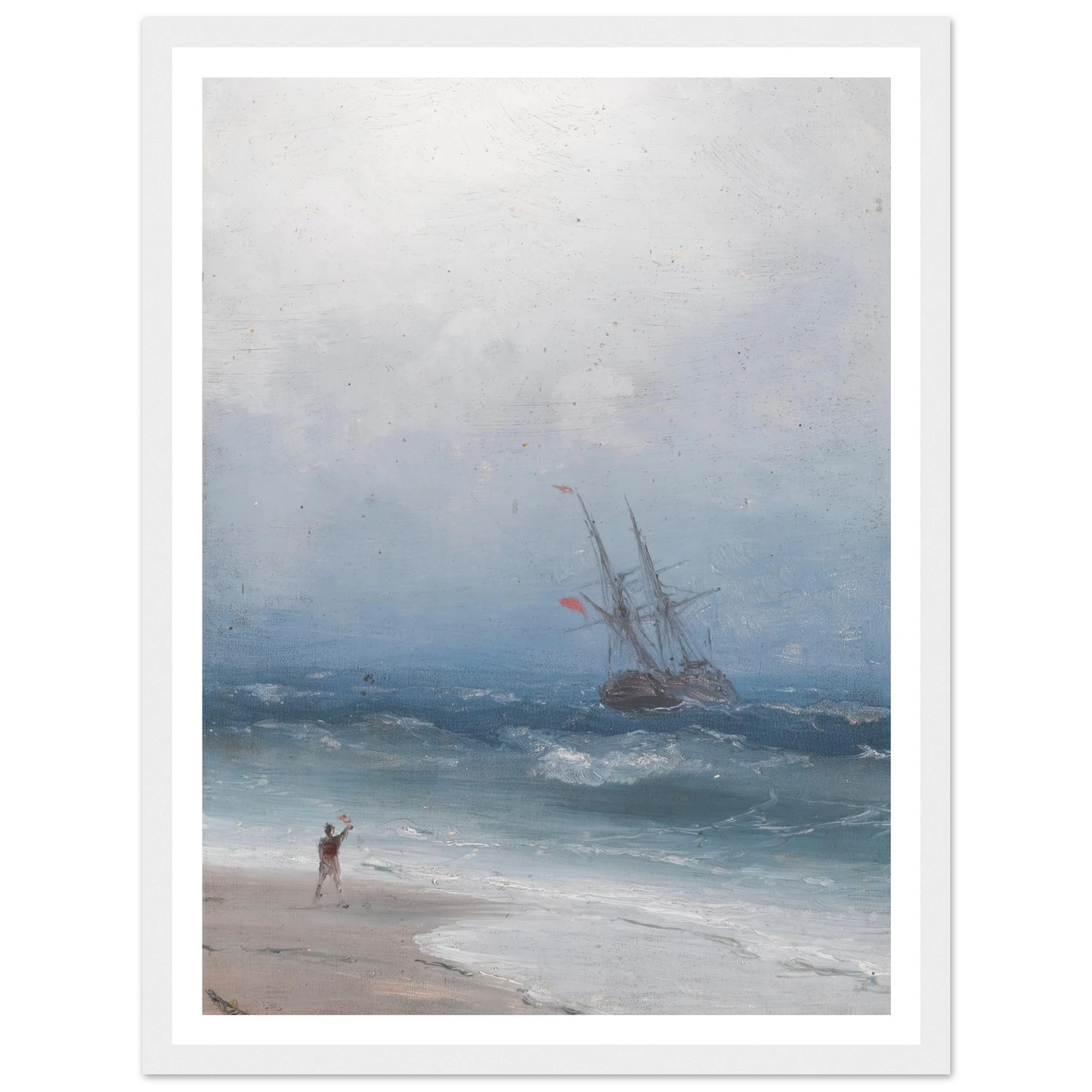 Stormy Coast Art Print | Ivan Konstantinovich Aivazovsky - Framed Poster - 30x40 cm / 12x16″ - Black frame