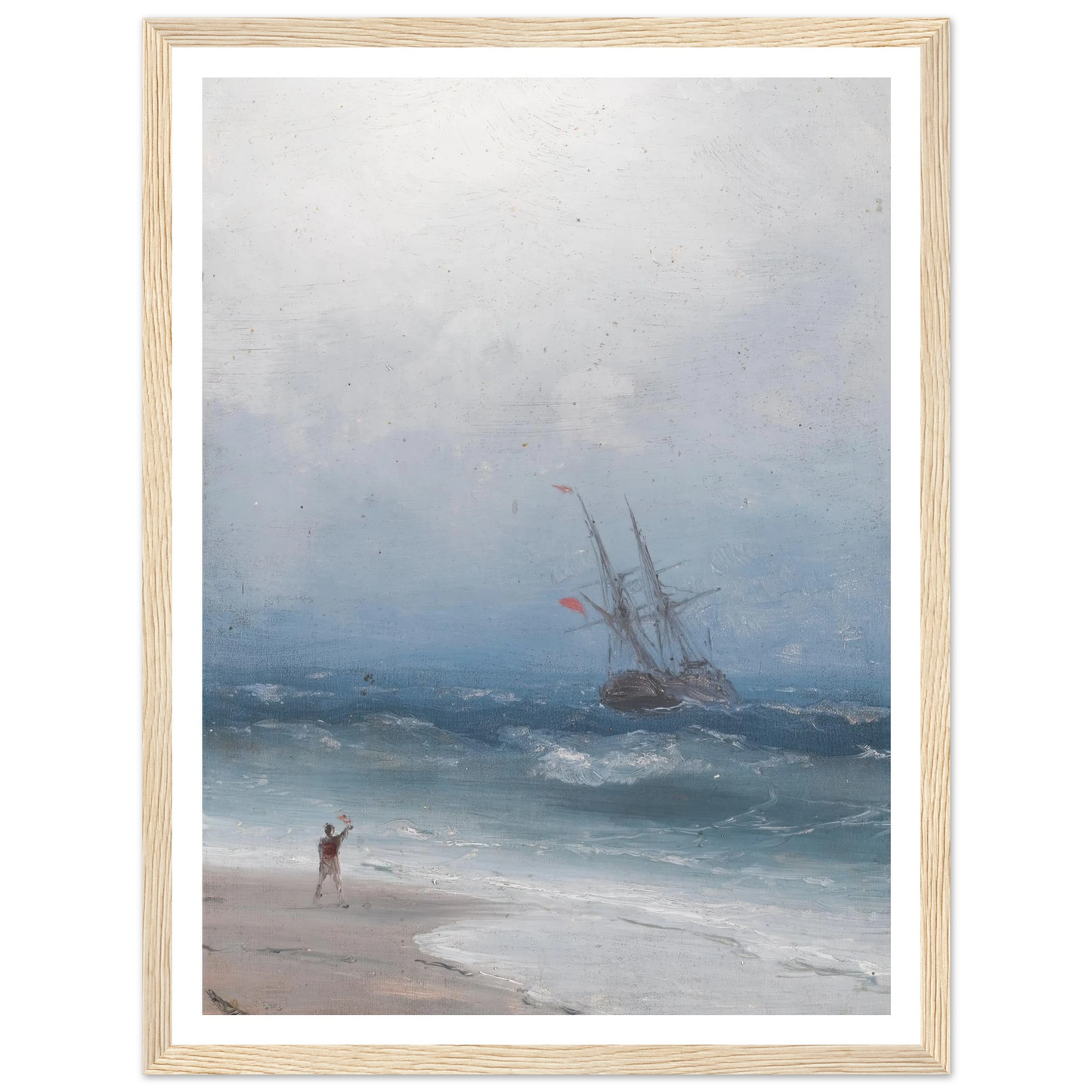 Stormy Coast Art Print | Ivan Konstantinovich Aivazovsky - Framed Poster - 30x40 cm / 12x16″ - Black frame