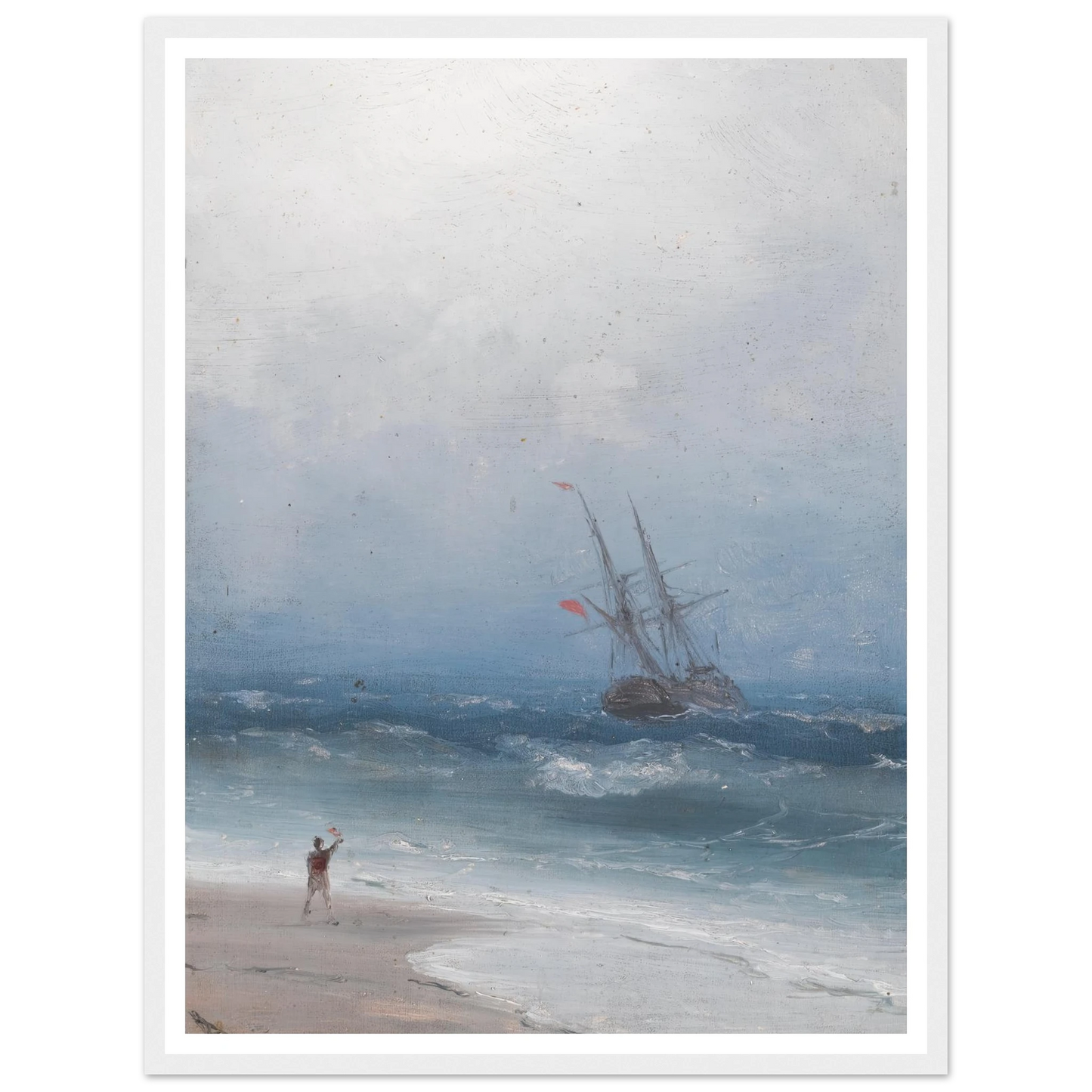 Stormy Coast Art Print | Ivan Konstantinovich Aivazovsky - Framed Poster - 30x40 cm / 12x16″ - Black frame