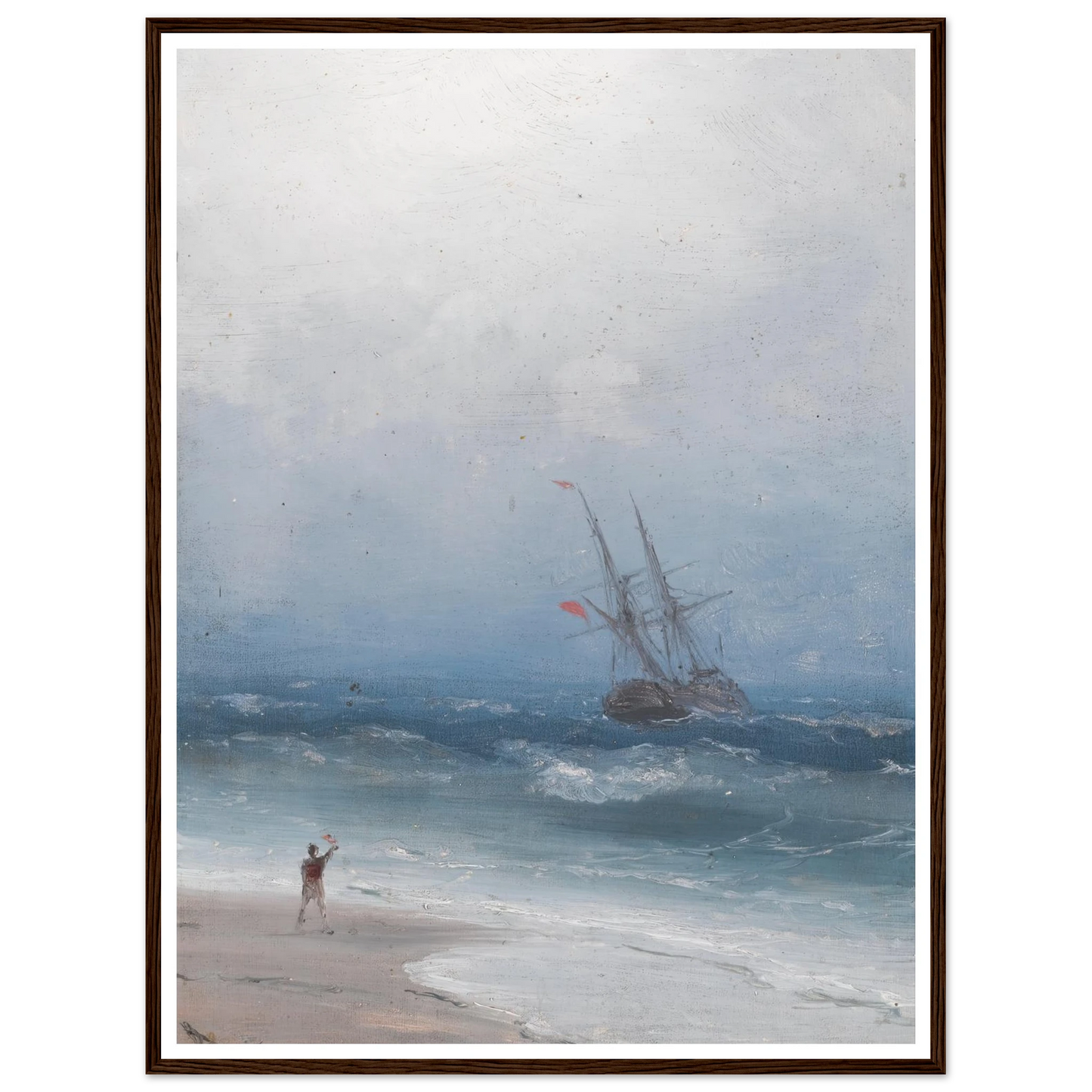 Stormy Coast Art Print | Ivan Konstantinovich Aivazovsky - Framed Poster - 30x40 cm / 12x16″ - Black frame