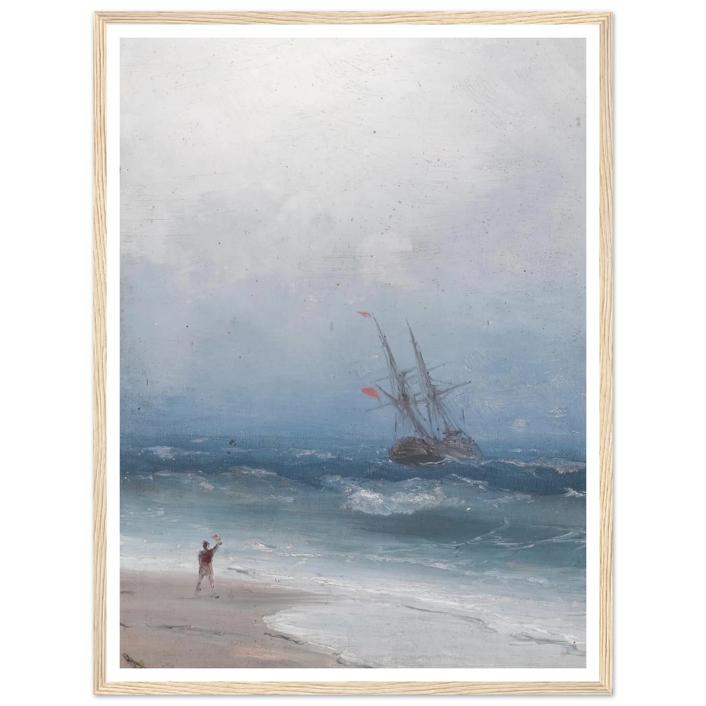 Stormy Coast Art Print | Ivan Konstantinovich Aivazovsky - Framed Poster - 30x40 cm / 12x16″ - Black frame