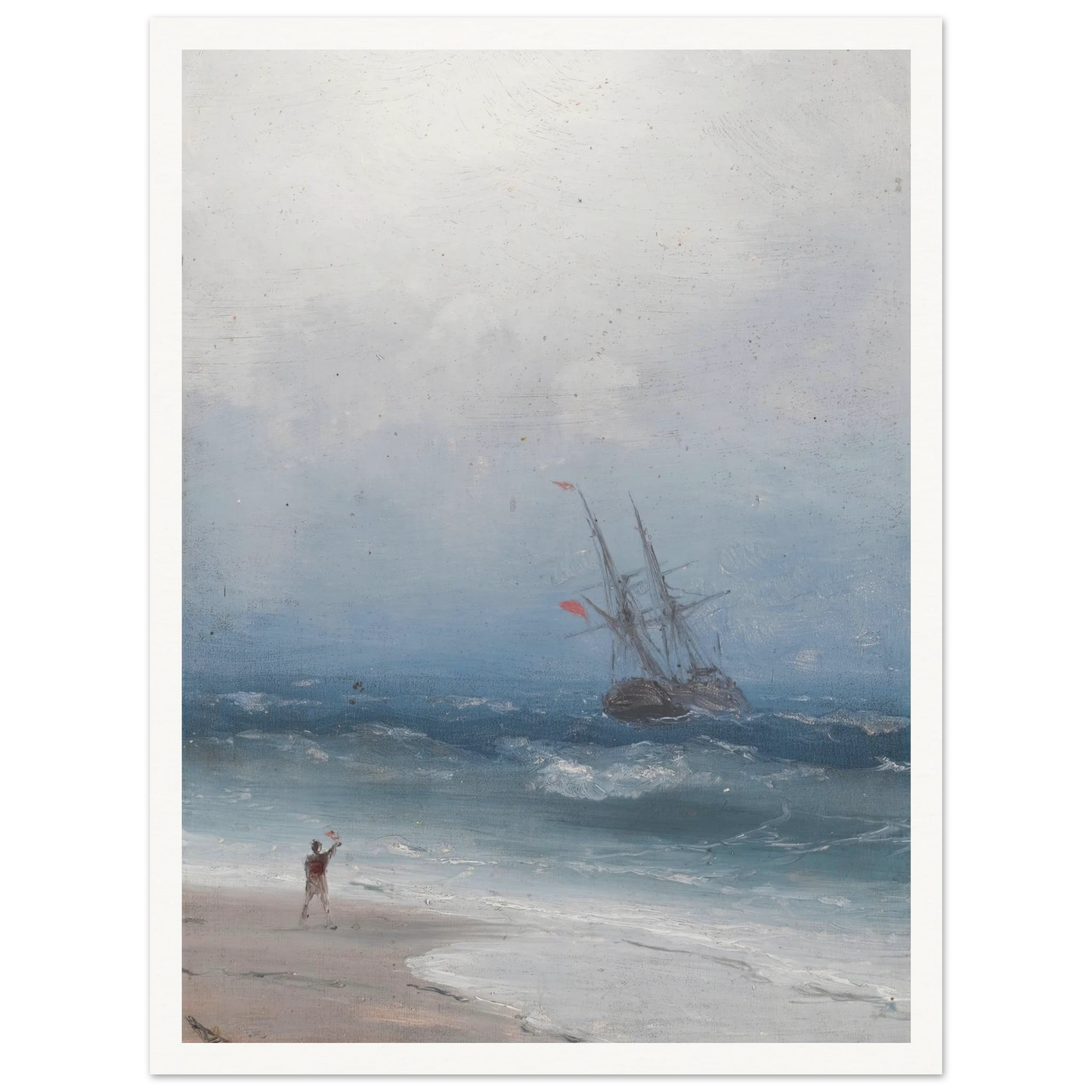 Stormy Coast Art Print | Ivan Konstantinovich Aivazovsky - Framed Poster - 30x40 cm / 12x16″ - Black frame