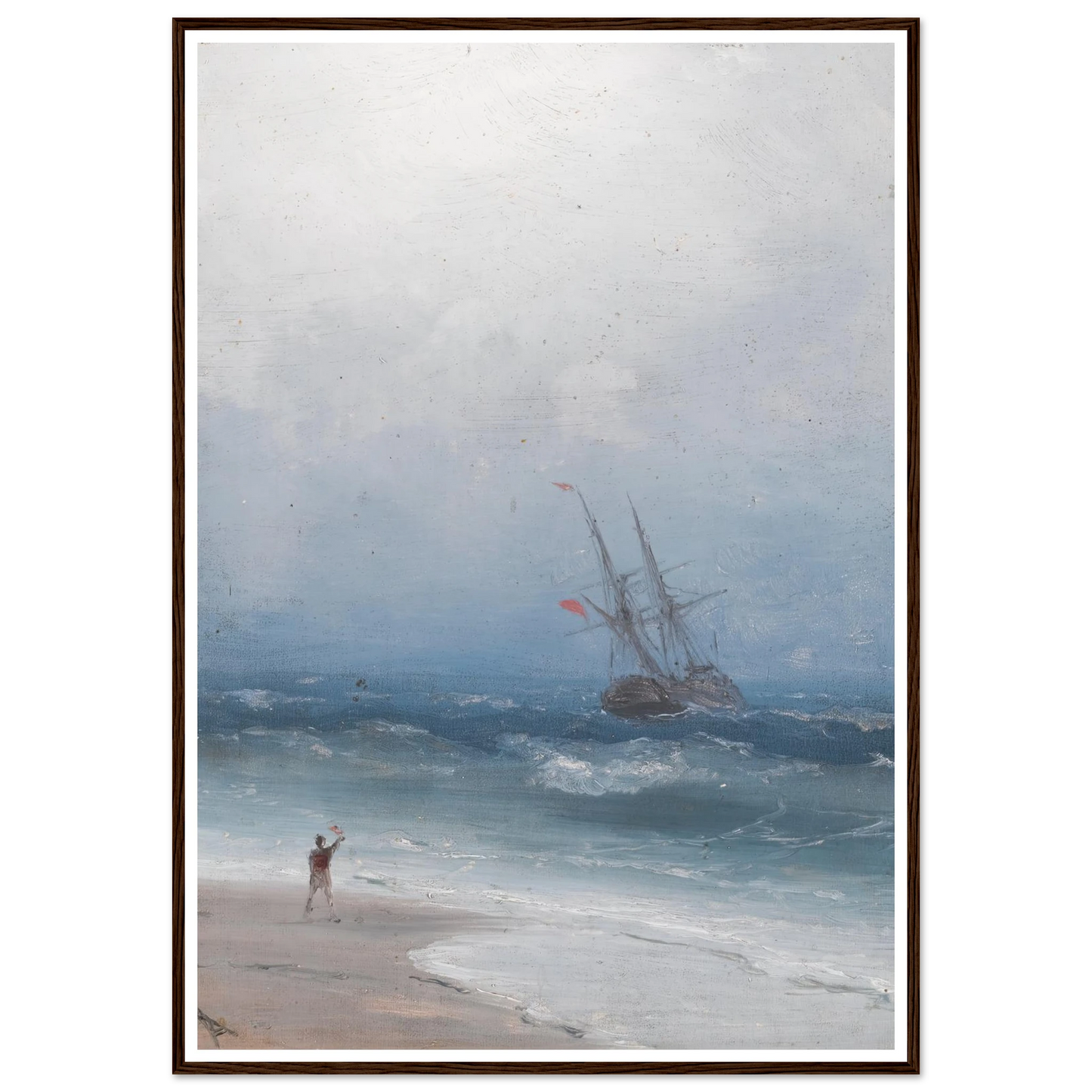 Stormy Coast Art Print | Ivan Konstantinovich Aivazovsky - Framed Poster - 30x40 cm / 12x16″ - Black frame