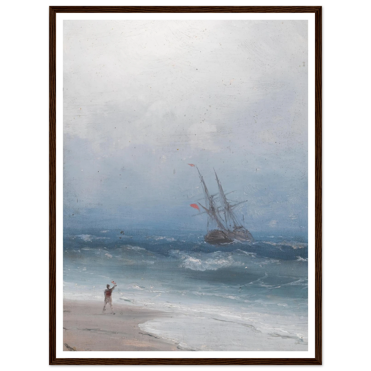Stormy Coast Art Print | Ivan Konstantinovich Aivazovsky - Framed Poster - 30x40 cm / 12x16″ - Black frame