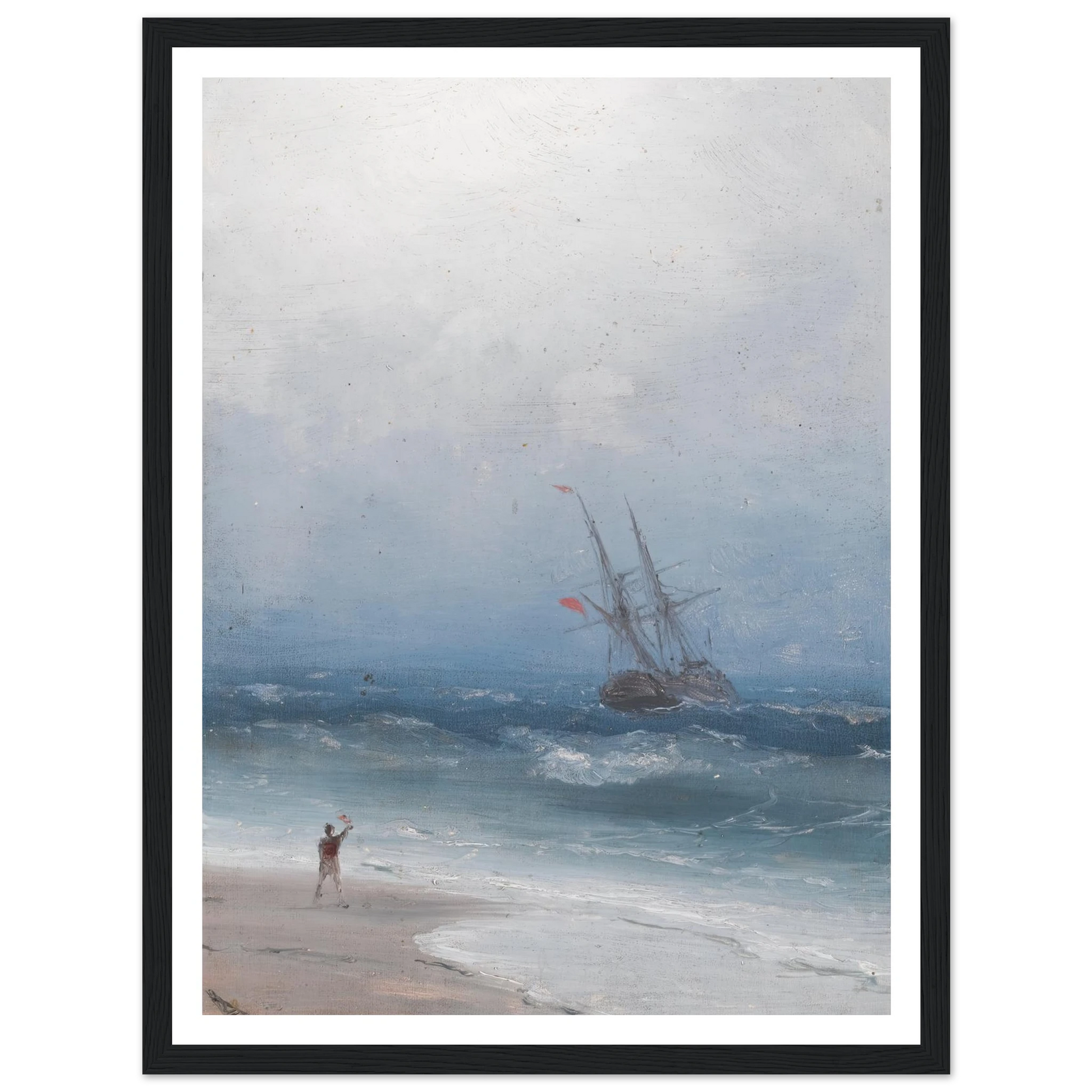 Stormy Coast Art Print | Ivan Konstantinovich Aivazovsky - Framed Poster - 30x40 cm / 12x16″ - Black frame