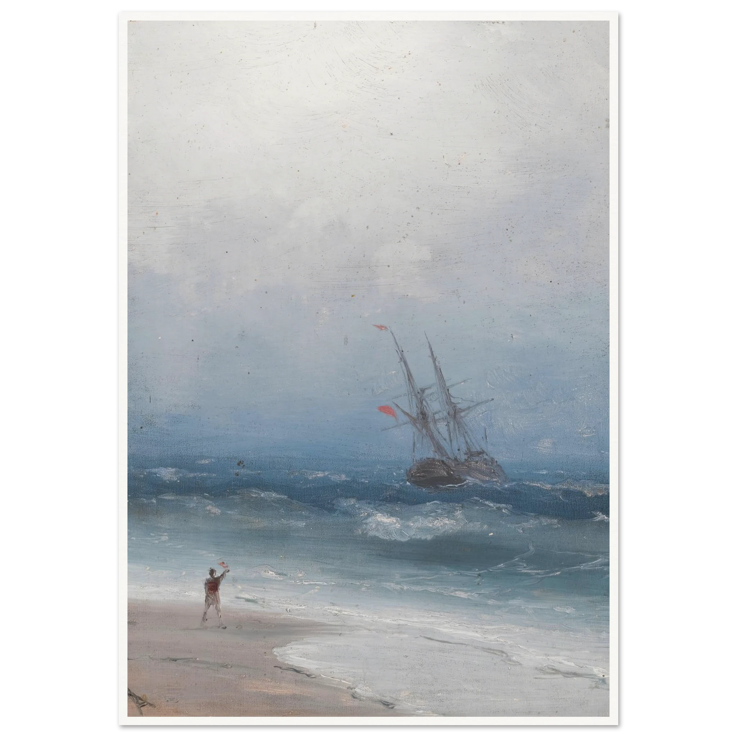 Stormy Coast Art Print | Ivan Konstantinovich Aivazovsky - Framed Poster - 30x40 cm / 12x16″ - Black frame