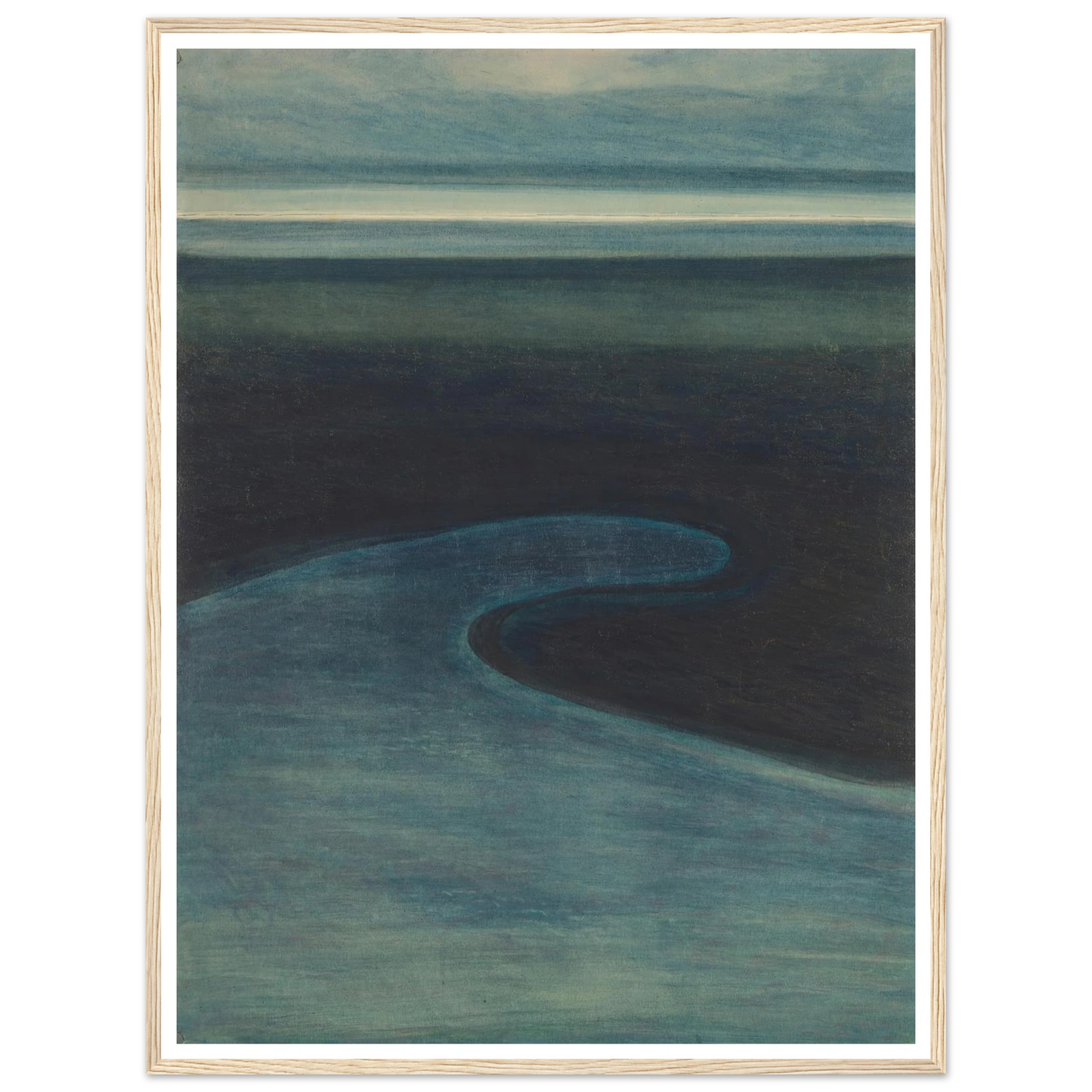 Strand bij laagtij (1909) Art Print | Leon Spilliaert - Framed Poster - 30x40 cm / 12x16″ - Black frame