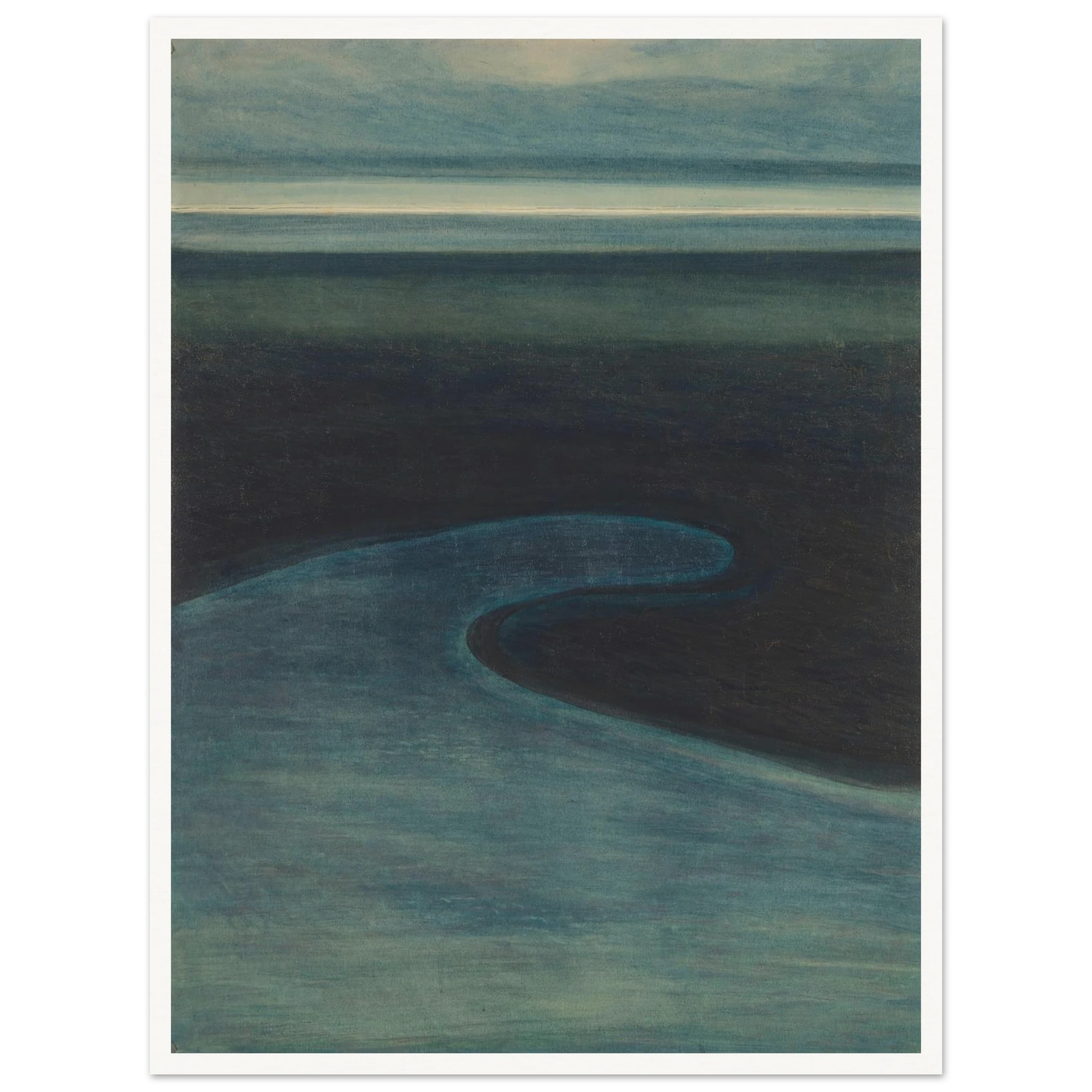 Strand bij laagtij (1909) Art Print | Leon Spilliaert - Framed Poster - 30x40 cm / 12x16″ - Black frame