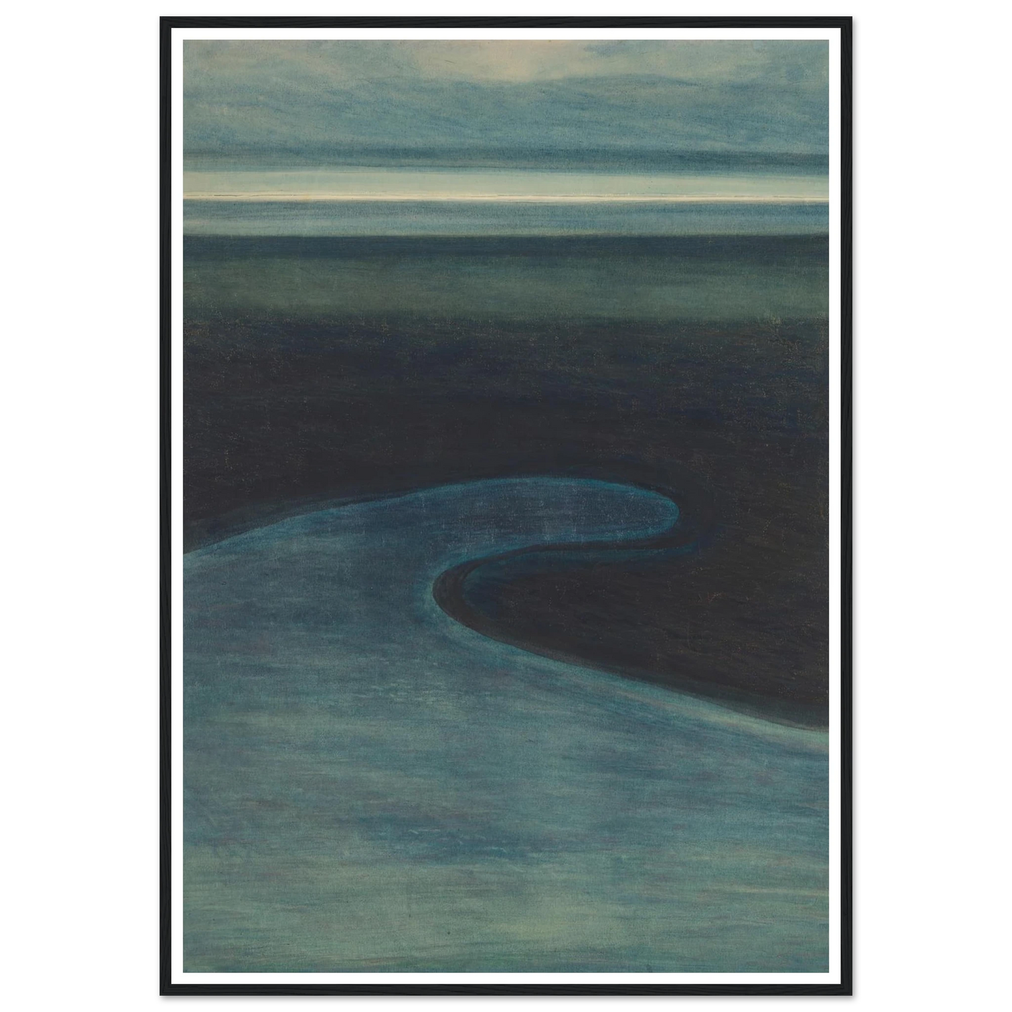 Strand bij laagtij (1909) Art Print | Leon Spilliaert - Framed Poster - 30x40 cm / 12x16″ - Black frame