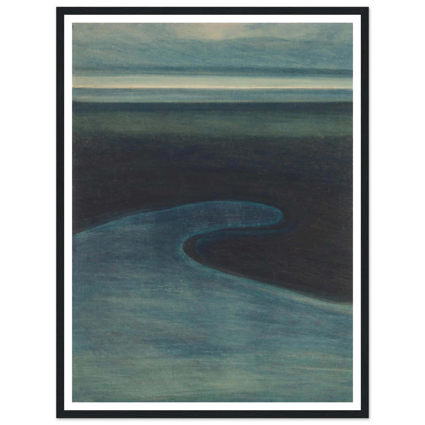 Strand bij laagtij (1909) Art Print | Leon Spilliaert - Framed Poster - 30x40 cm / 12x16″ - Black frame