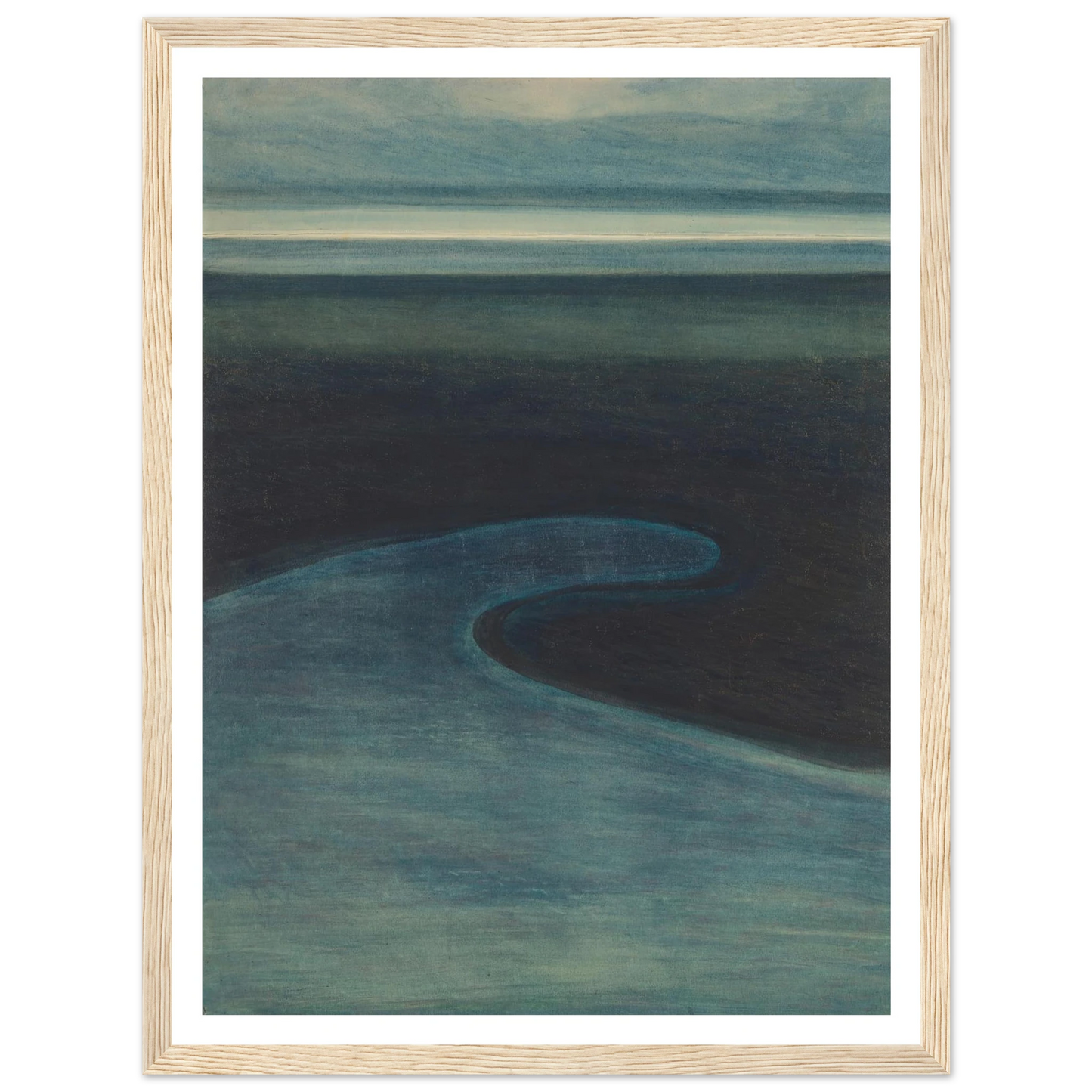 Strand bij laagtij (1909) Art Print | Leon Spilliaert - Framed Poster - 30x40 cm / 12x16″ - Black frame