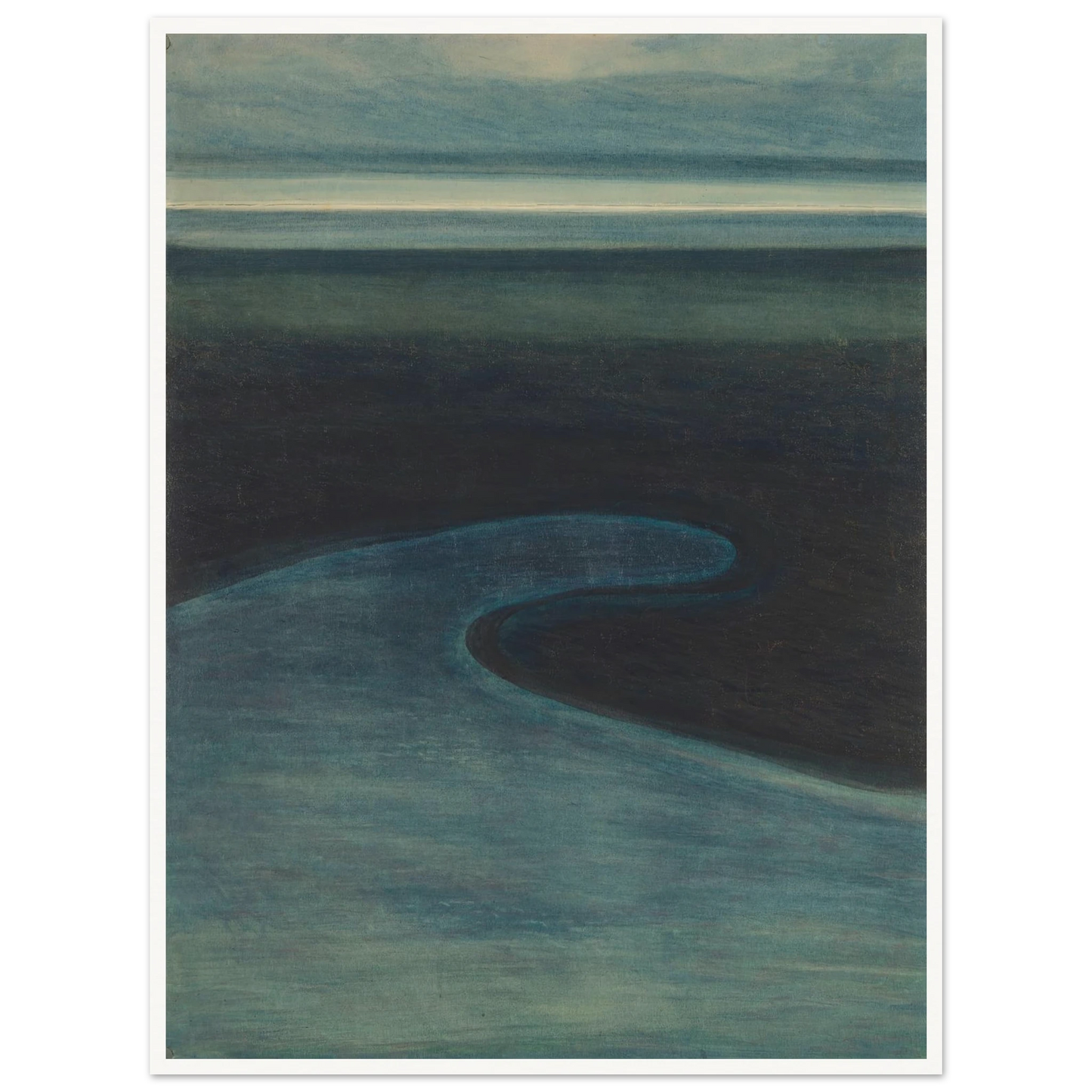 Strand bij laagtij (1909) Art Print | Leon Spilliaert - Framed Poster - 30x40 cm / 12x16″ - Black frame