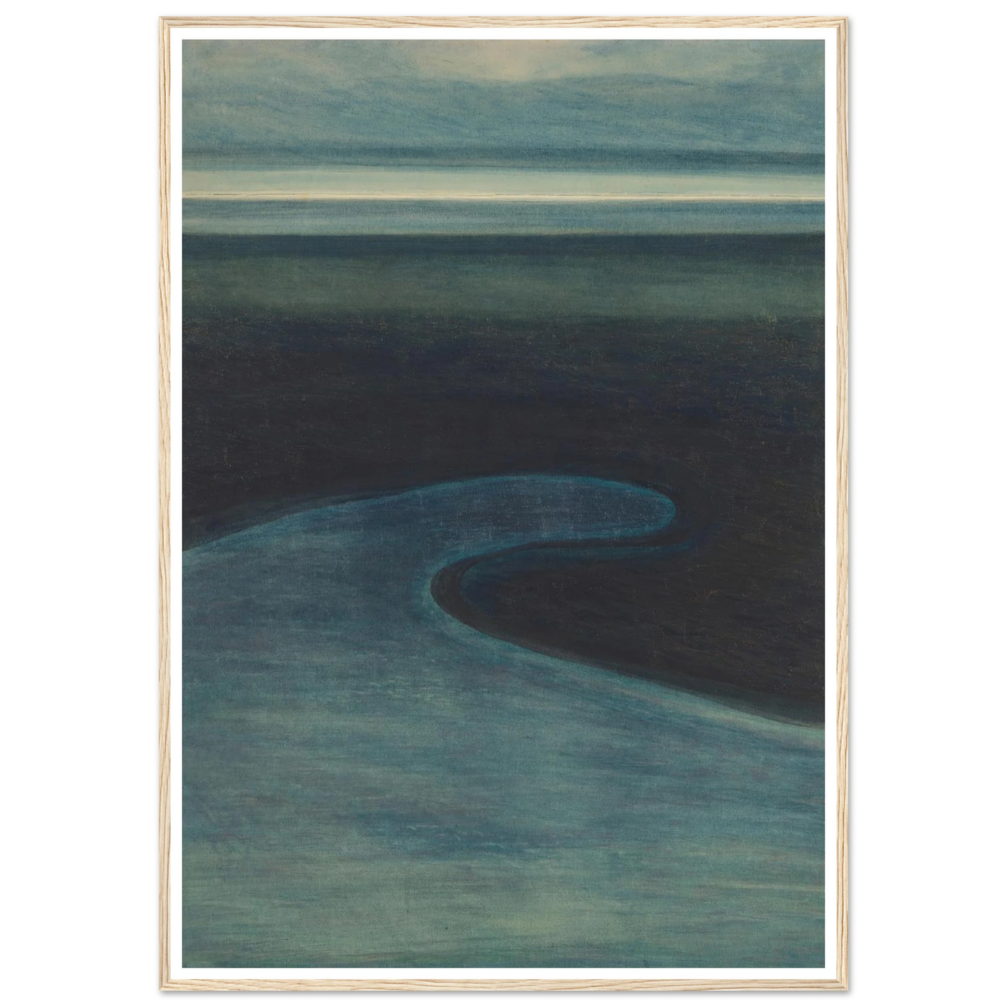 Strand bij laagtij (1909) Art Print | Leon Spilliaert - Framed Poster - 30x40 cm / 12x16″ - Black frame