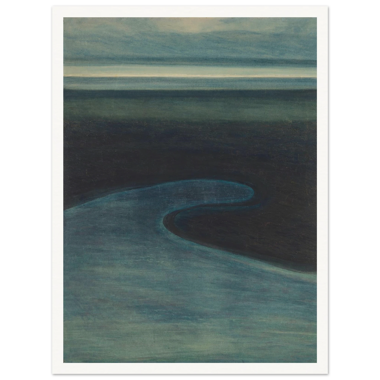 Strand bij laagtij (1909) Art Print | Leon Spilliaert - Framed Poster - 30x40 cm / 12x16″ - Black frame