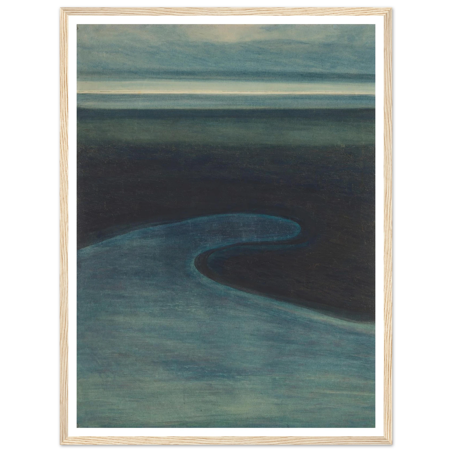 Strand bij laagtij (1909) Art Print | Leon Spilliaert - Framed Poster - 30x40 cm / 12x16″ - Black frame