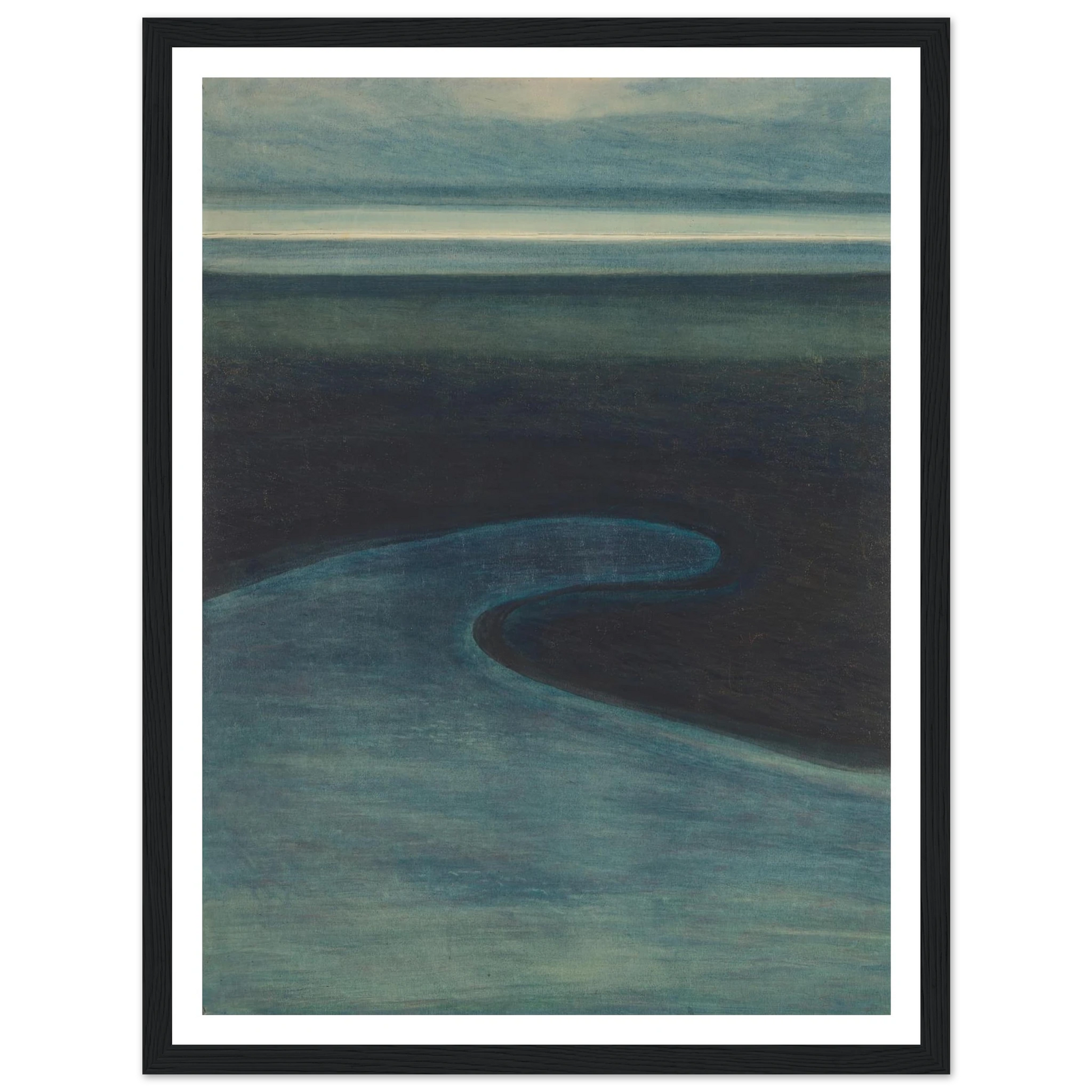 Strand bij laagtij (1909) Art Print | Leon Spilliaert - Framed Poster - 30x40 cm / 12x16″ - Black frame