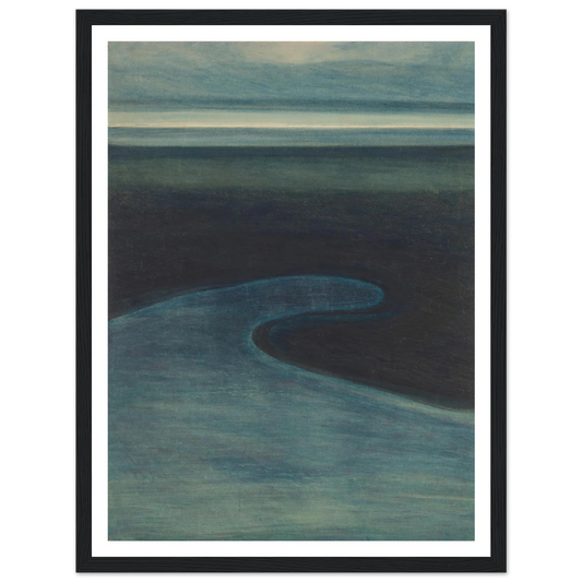 Strand bij laagtij (1909) Art Print | Leon Spilliaert - Framed Poster - 30x40 cm / 12x16″ - Black frame
