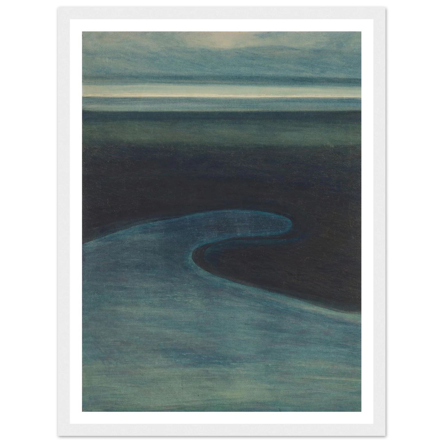 Strand bij laagtij (1909) Art Print | Leon Spilliaert - Framed Poster - 30x40 cm / 12x16″ - Black frame