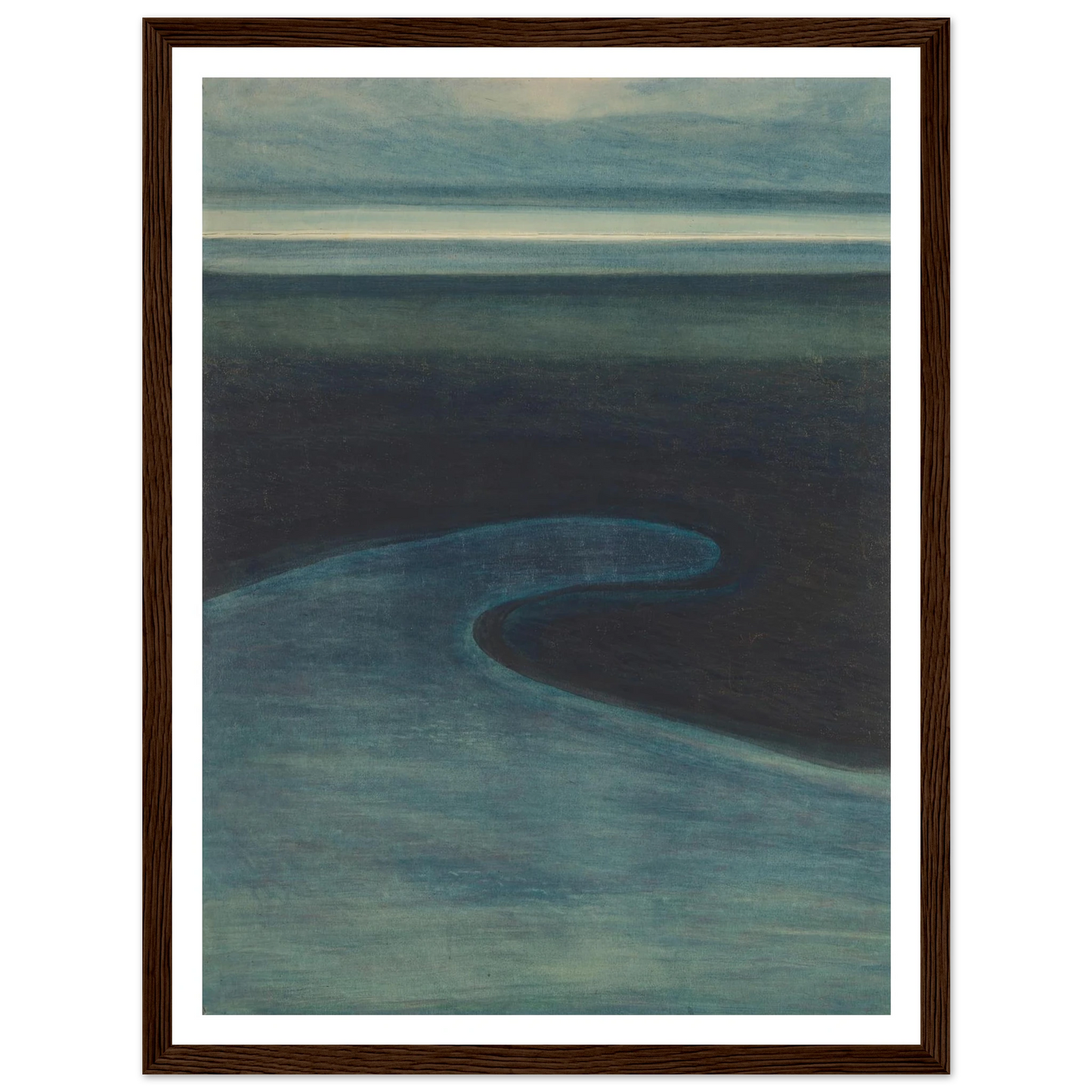 Strand bij laagtij (1909) Art Print | Leon Spilliaert - Framed Poster - 30x40 cm / 12x16″ - Black frame