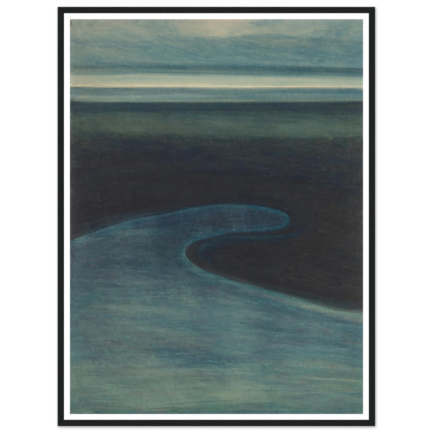 Strand bij laagtij (1909) Art Print | Leon Spilliaert - Framed Poster - 30x40 cm / 12x16″ - Black frame
