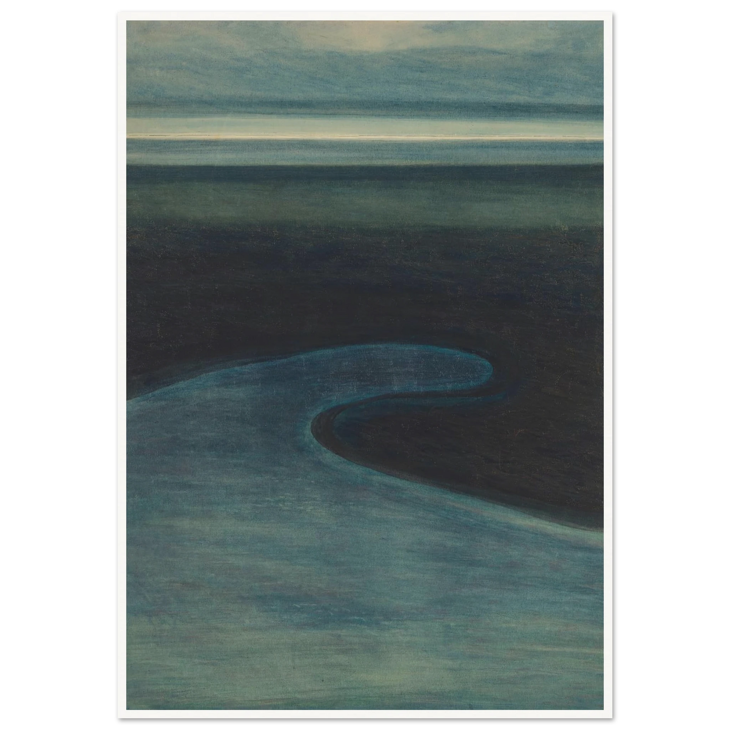 Strand bij laagtij (1909) Art Print | Leon Spilliaert - Framed Poster - 30x40 cm / 12x16″ - Black frame