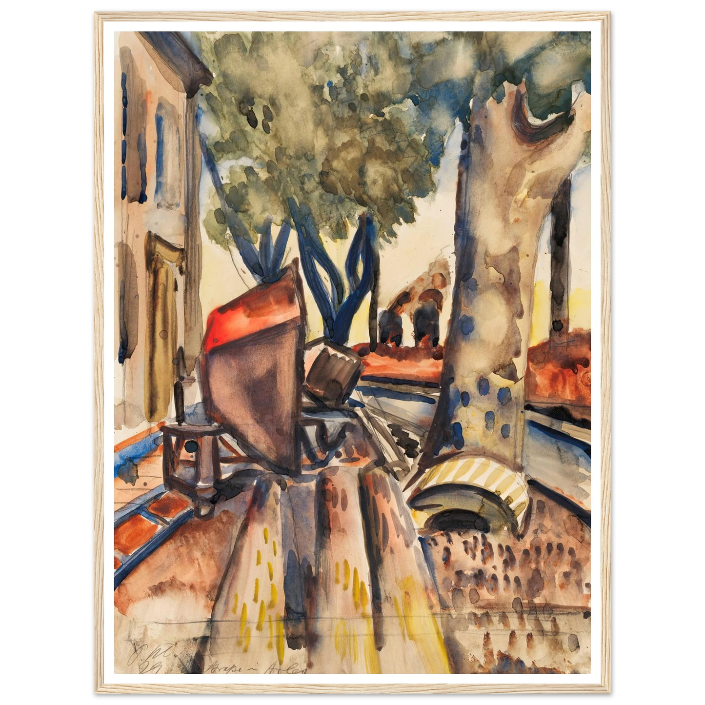 Straße in Arles (1929) Art Print | Paul Kleinschmidt - Framed Poster - 30x40 cm / 12x16″ - Black frame