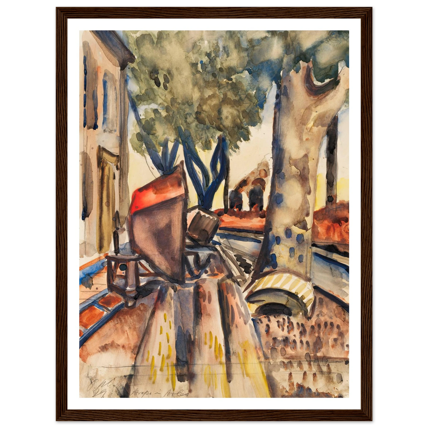 Straße in Arles (1929) Art Print | Paul Kleinschmidt - Framed Poster - 30x40 cm / 12x16″ - Black frame