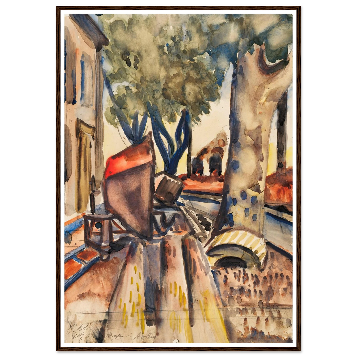 Straße in Arles (1929) Art Print | Paul Kleinschmidt - Framed Poster - 30x40 cm / 12x16″ - Black frame