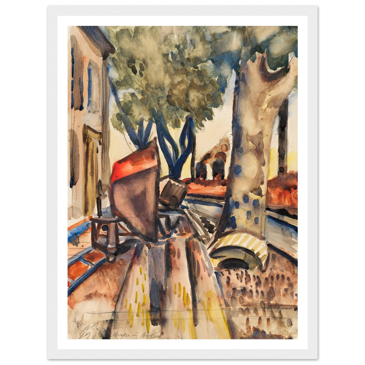 Straße in Arles (1929) Art Print | Paul Kleinschmidt - Framed Poster - 30x40 cm / 12x16″ - Black frame