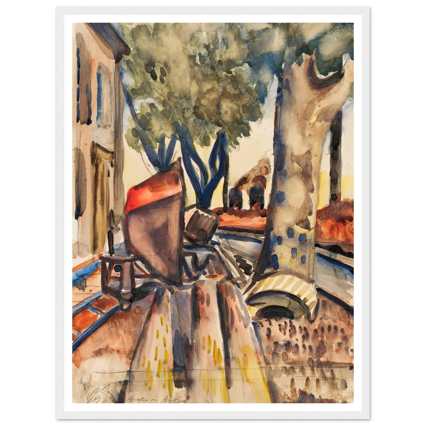 Straße in Arles (1929) Art Print | Paul Kleinschmidt - Framed Poster - 30x40 cm / 12x16″ - Black frame