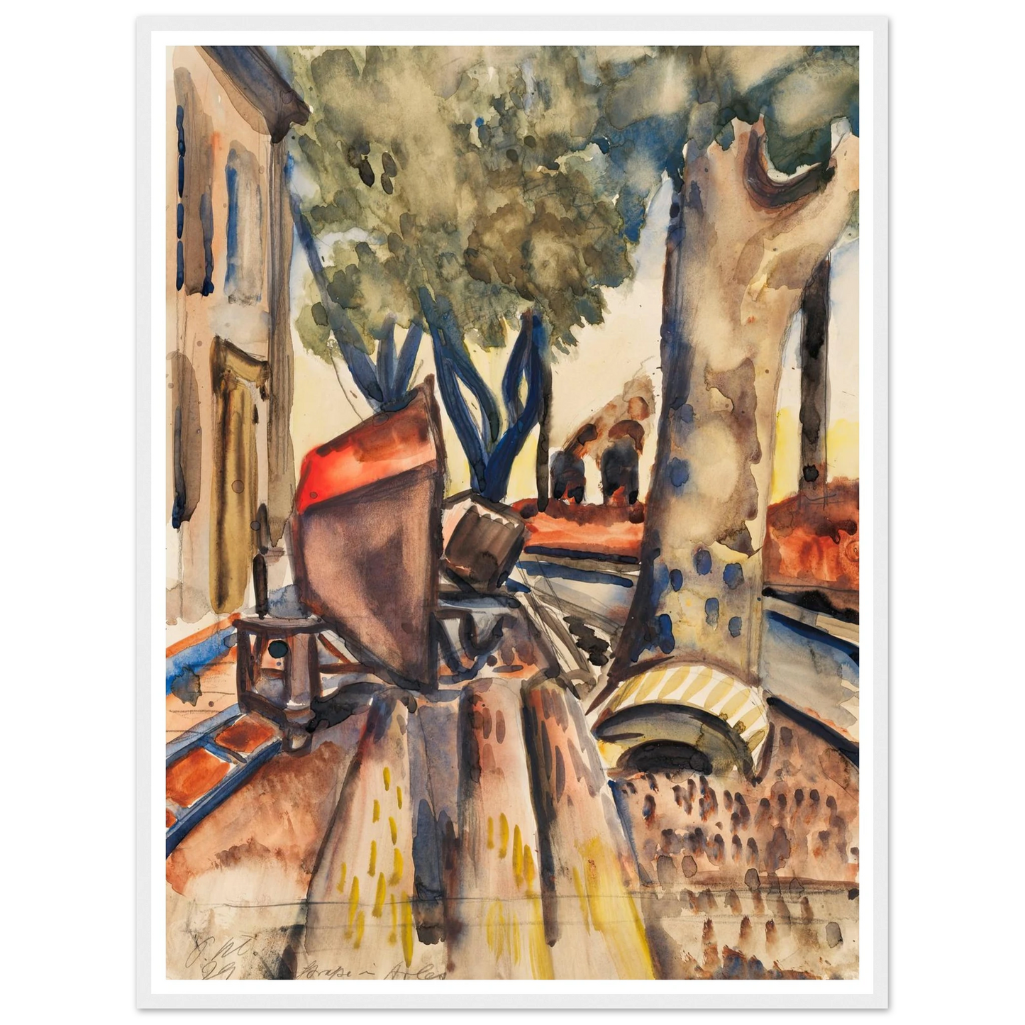 Straße in Arles (1929) Art Print | Paul Kleinschmidt - Framed Poster - 30x40 cm / 12x16″ - Black frame