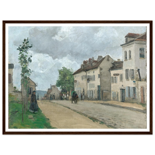Straße in Pontoise (Rue de Gisors) (1868) Art Print | Camille Pissarro - Framed Poster - 30x40 cm / 12x16″ - Black frame