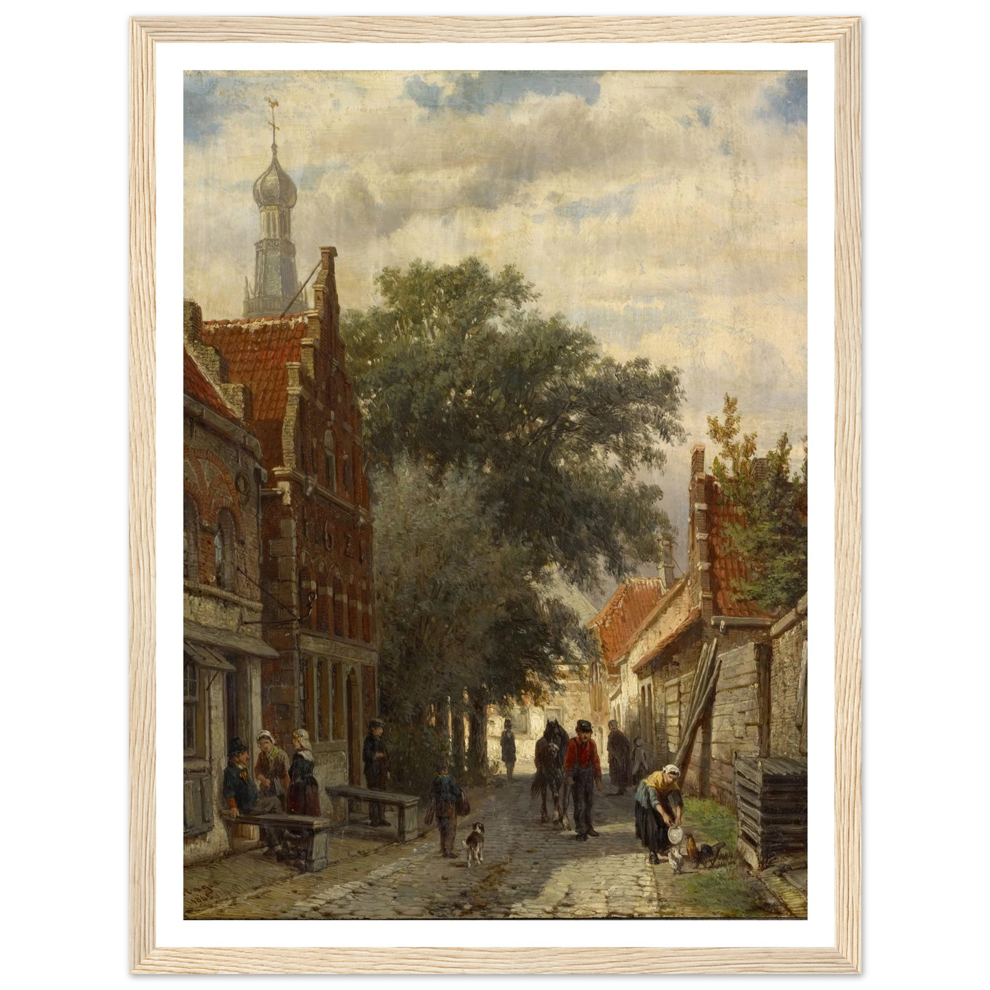 Street in Enkhuizen (1865) Art Print | Cornelis Springer - Framed Poster - 30x40 cm / 12x16″ - Black frame